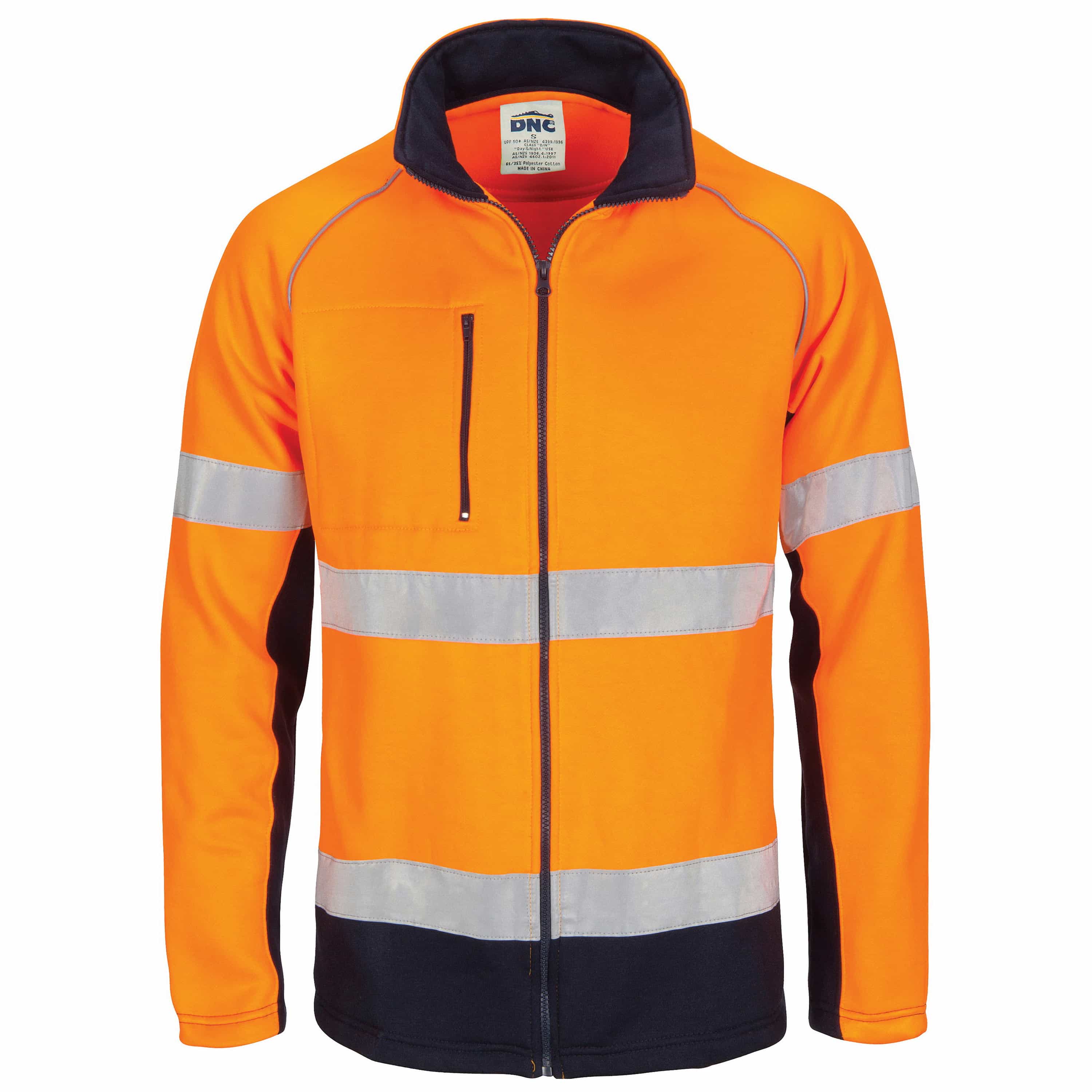 HIVIS 2 Tone full zip fleecy sweat shirt CSR R/Tape
