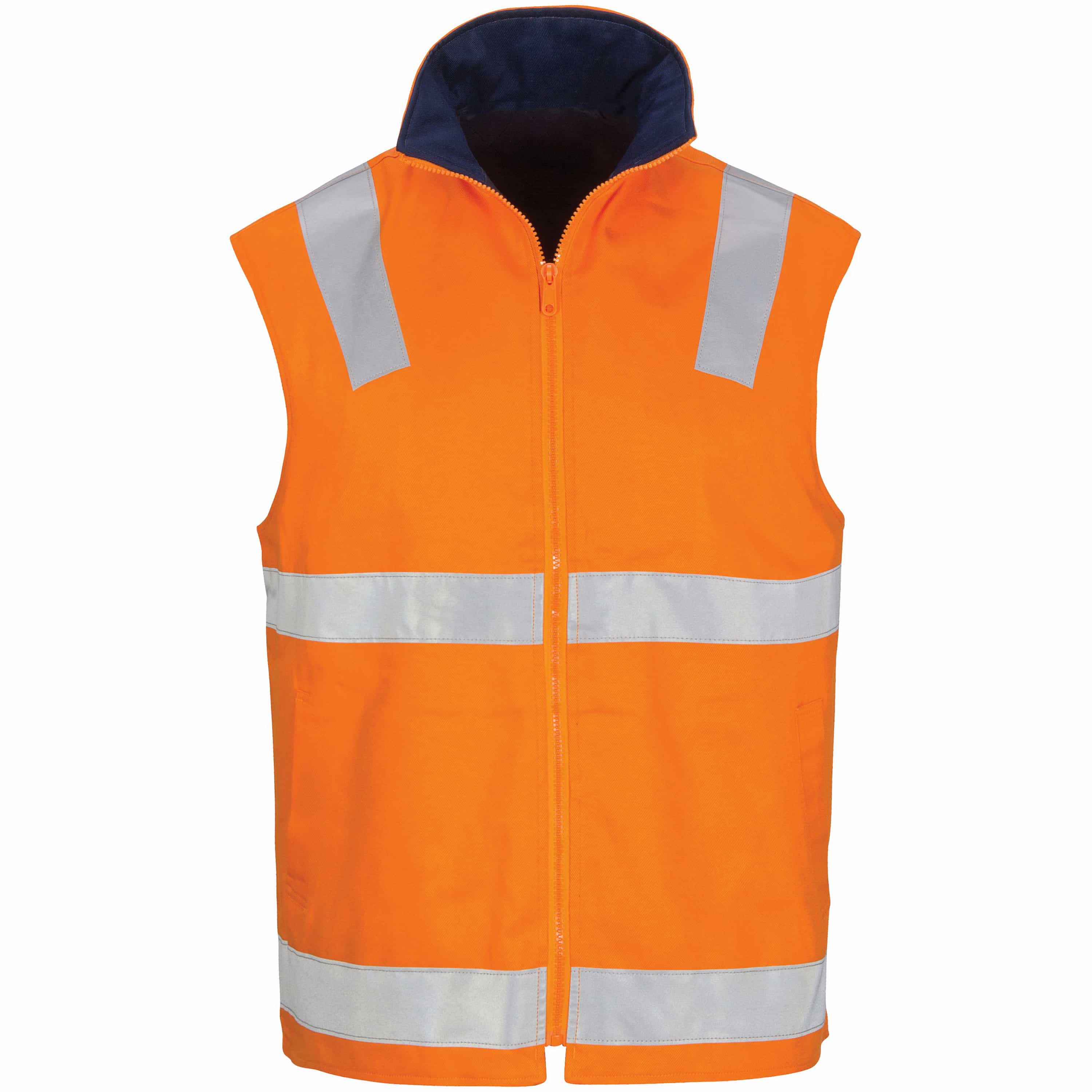 HiVis Cotton Drill Reversible Vest with Generic R/Tape