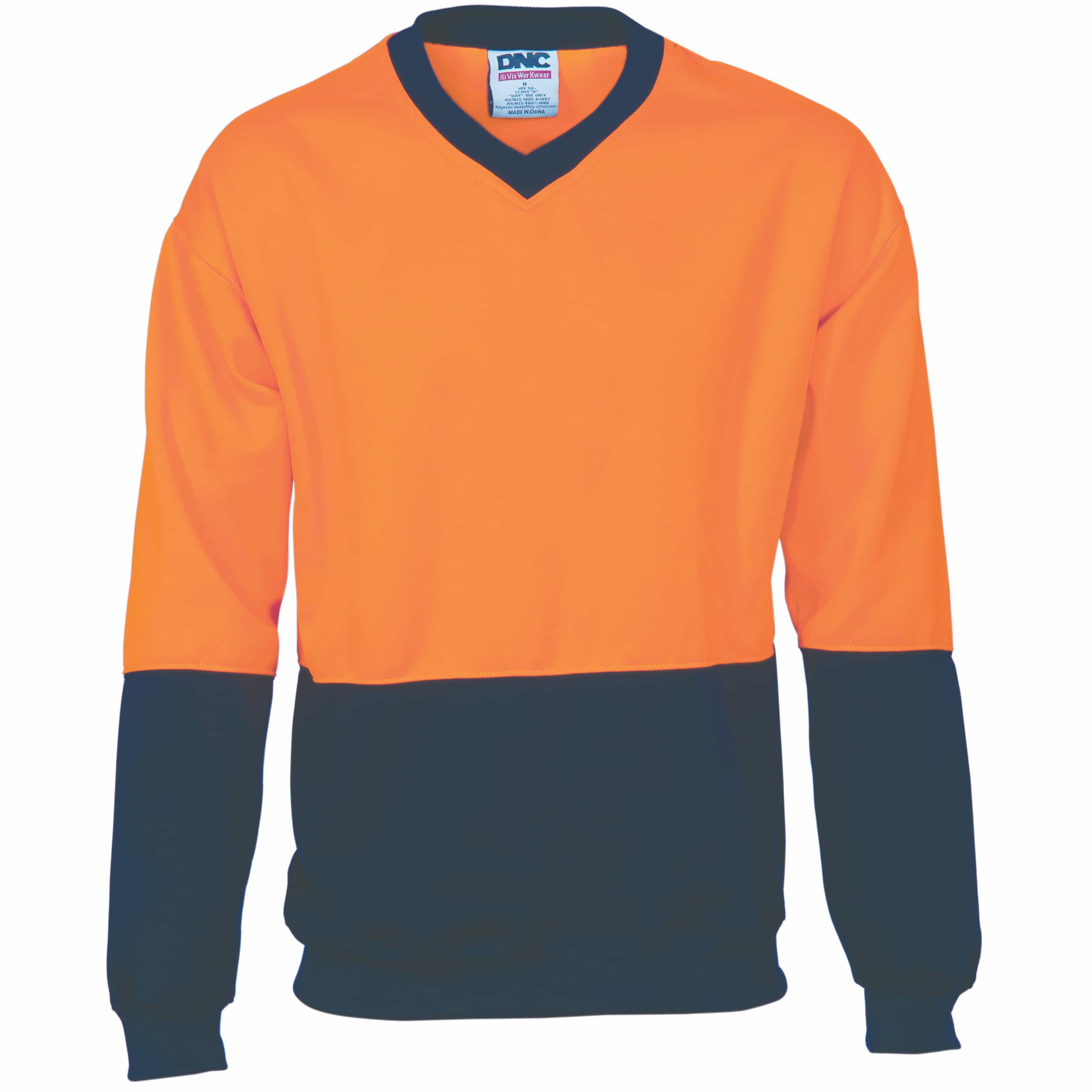 HiVis Two Tone Fleecy Sweat Shirt (Sloppy Joe) V-Neck