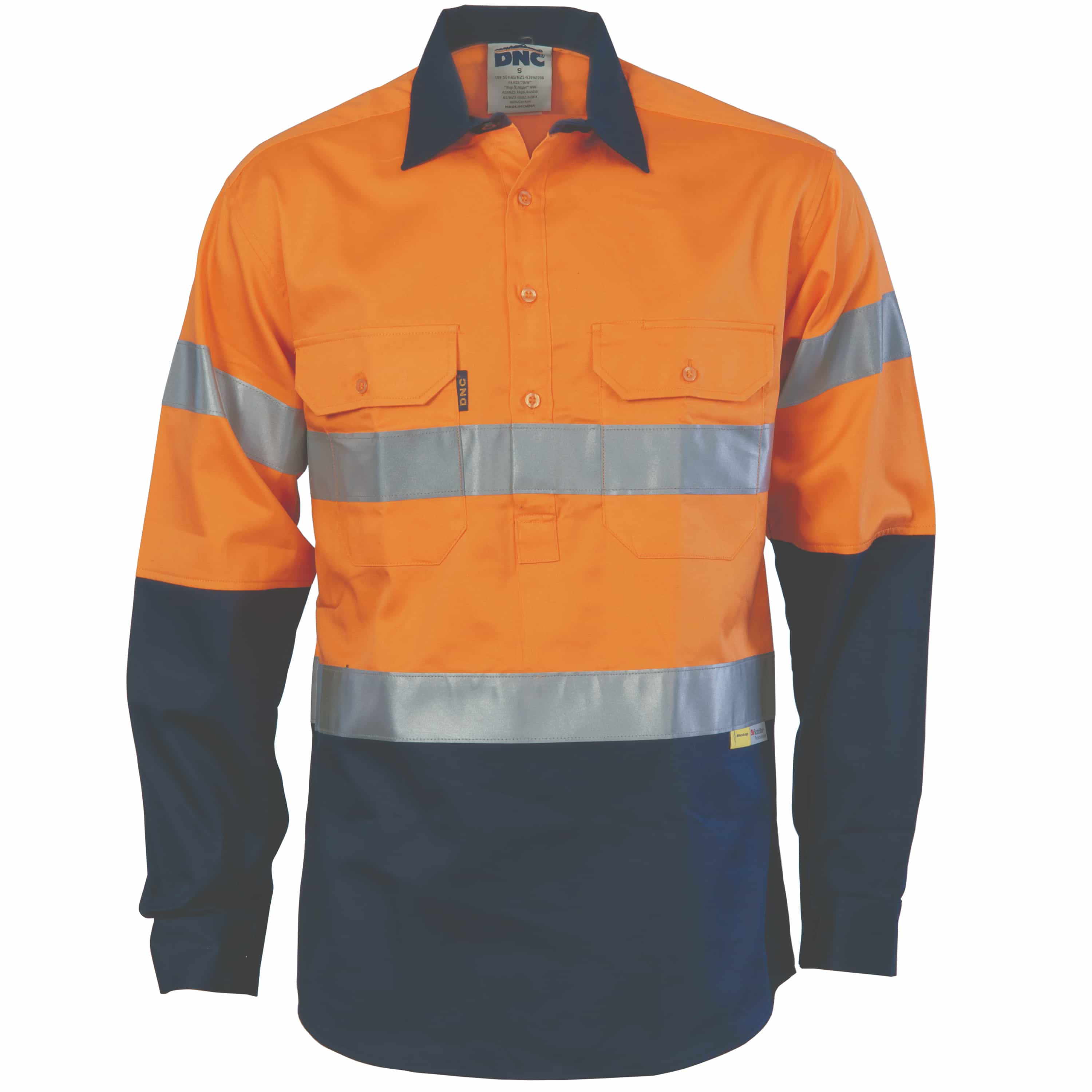 HiVis Two Tone Closed Front Cotton Shirt
with 3M R/Tape