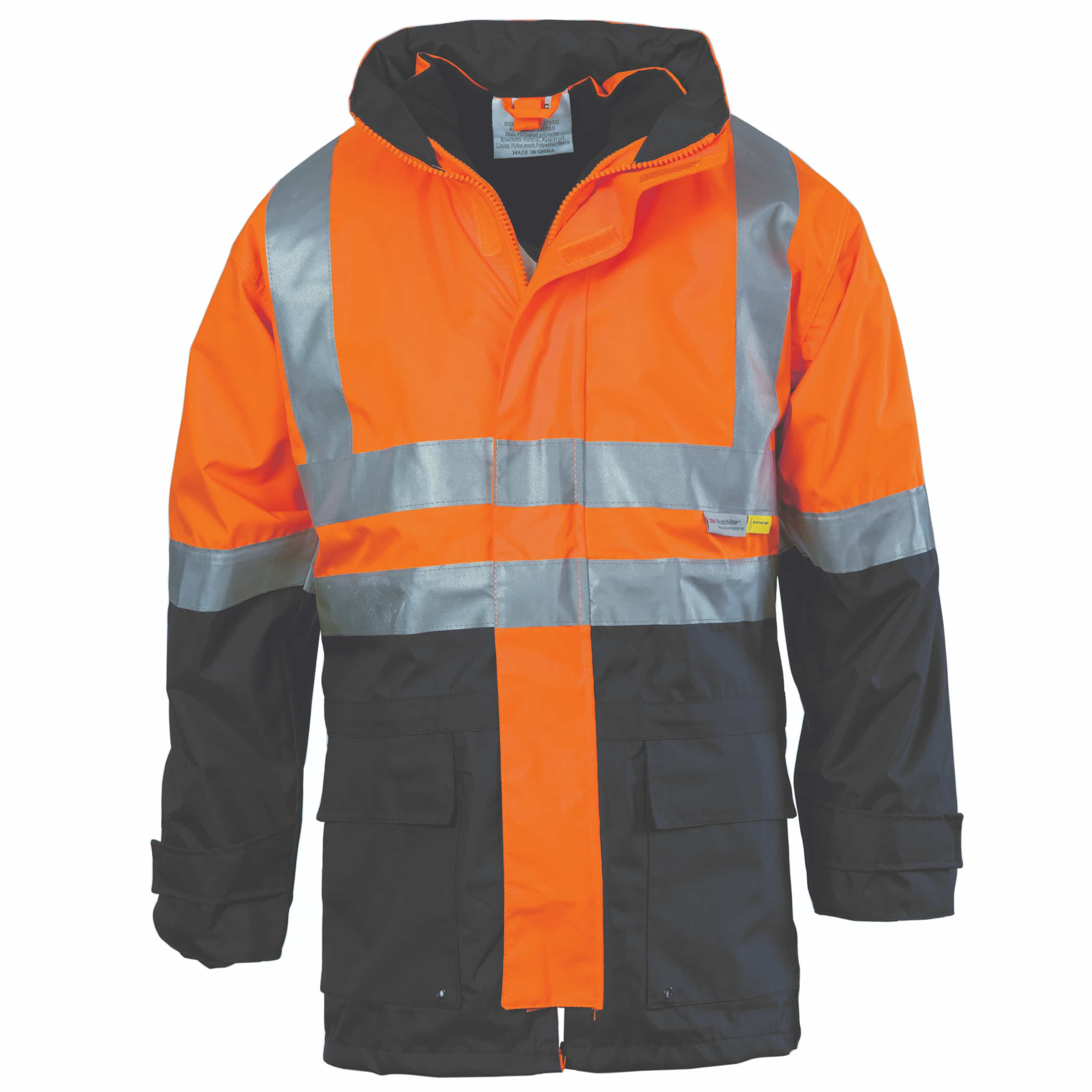 4 in 1 HiVis Two Tone Breathable Jacket with Vest and 3M R/Tape