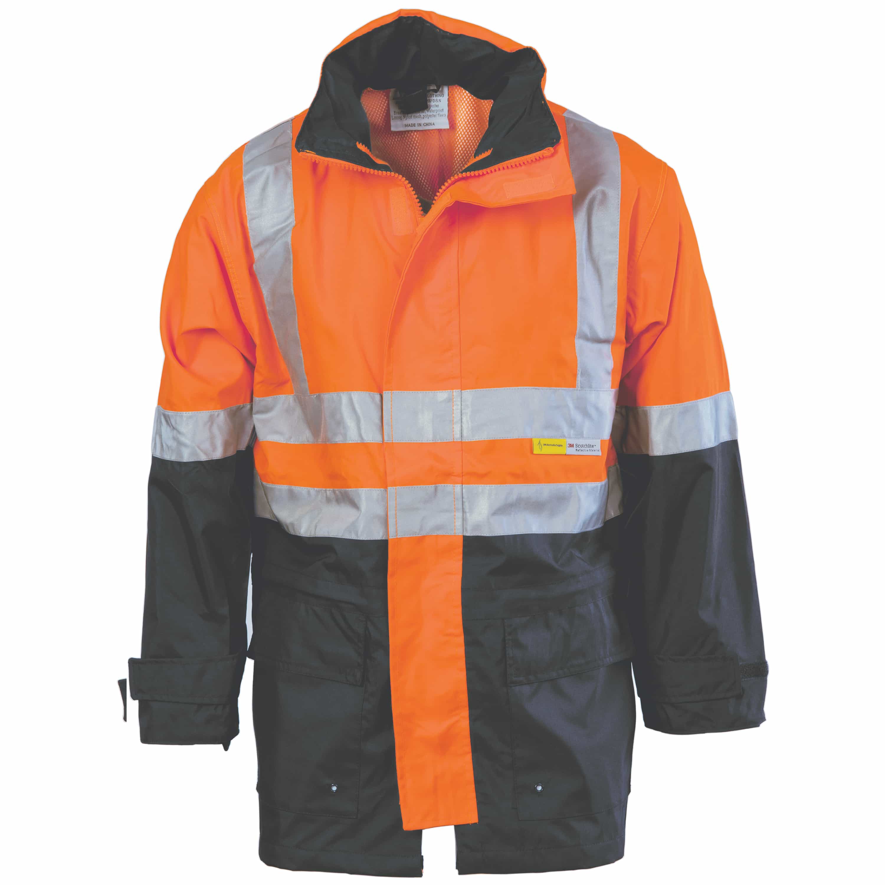 HiVis Two Tone Breathable Rain Jacket with 3M R/ Tape
