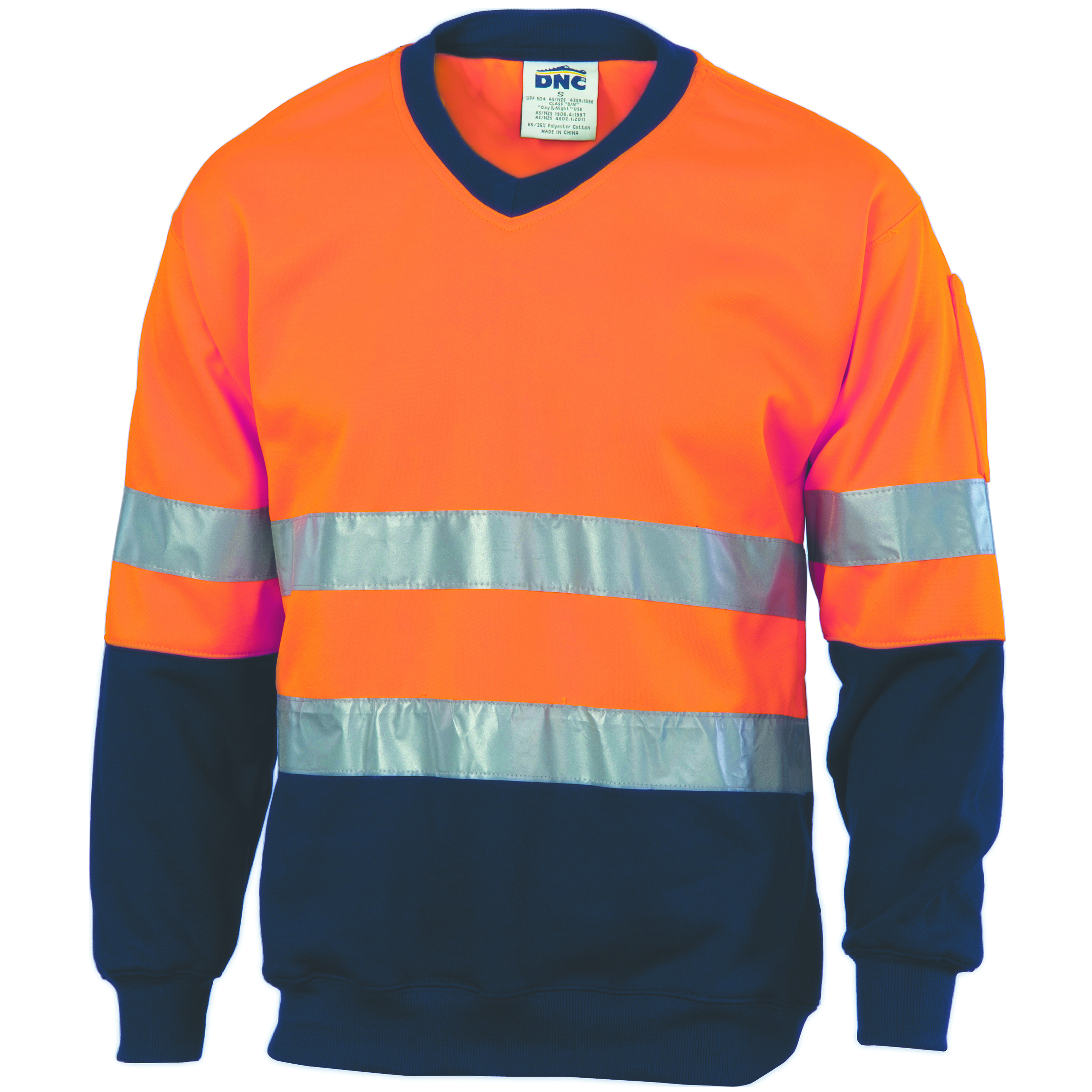Hivis Two Tone Sweatshirt (Sloppy Joe) With Generic R/Tape V-Neck