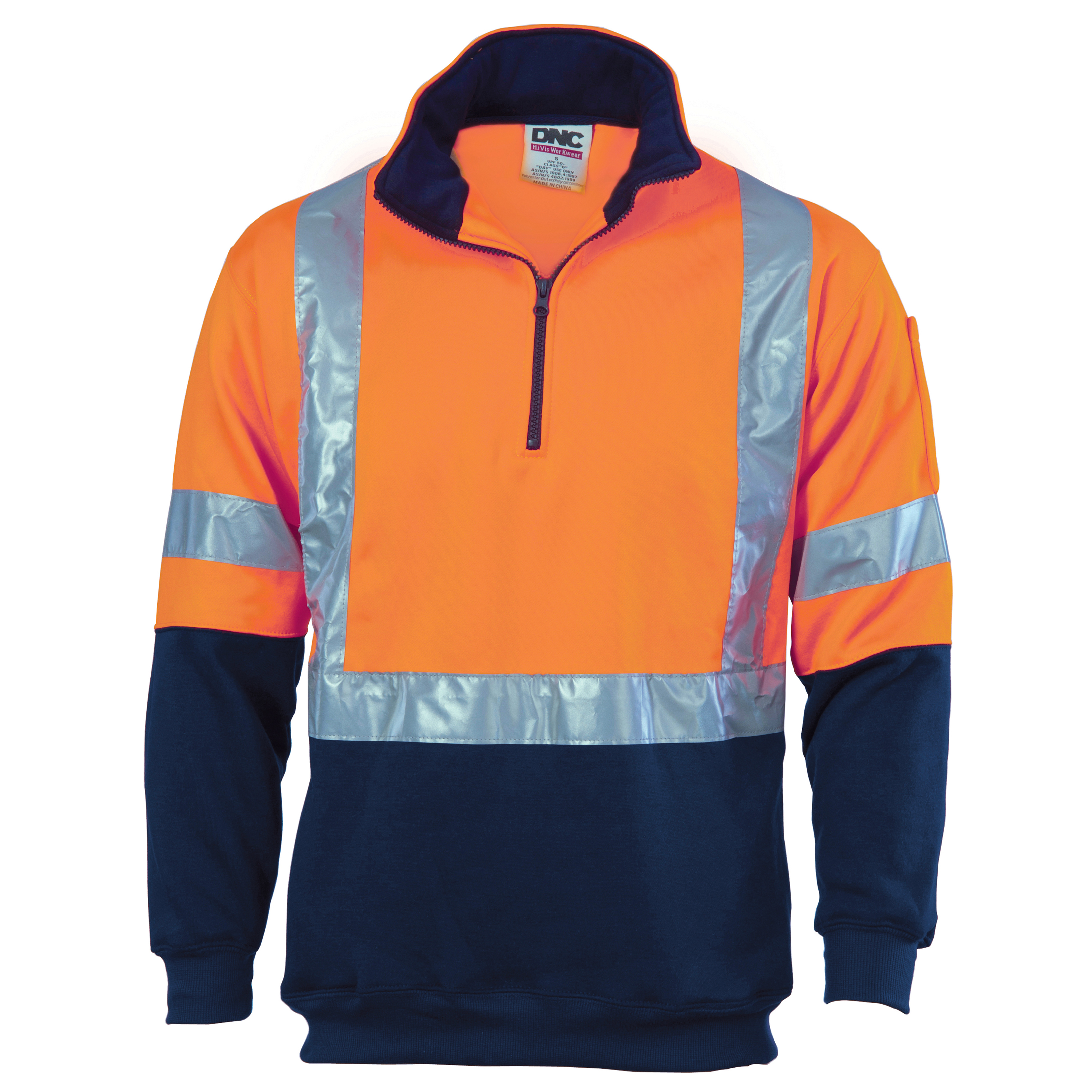 HiVis Cross Back D/N Two Tone 1/2 Zip Fleecy