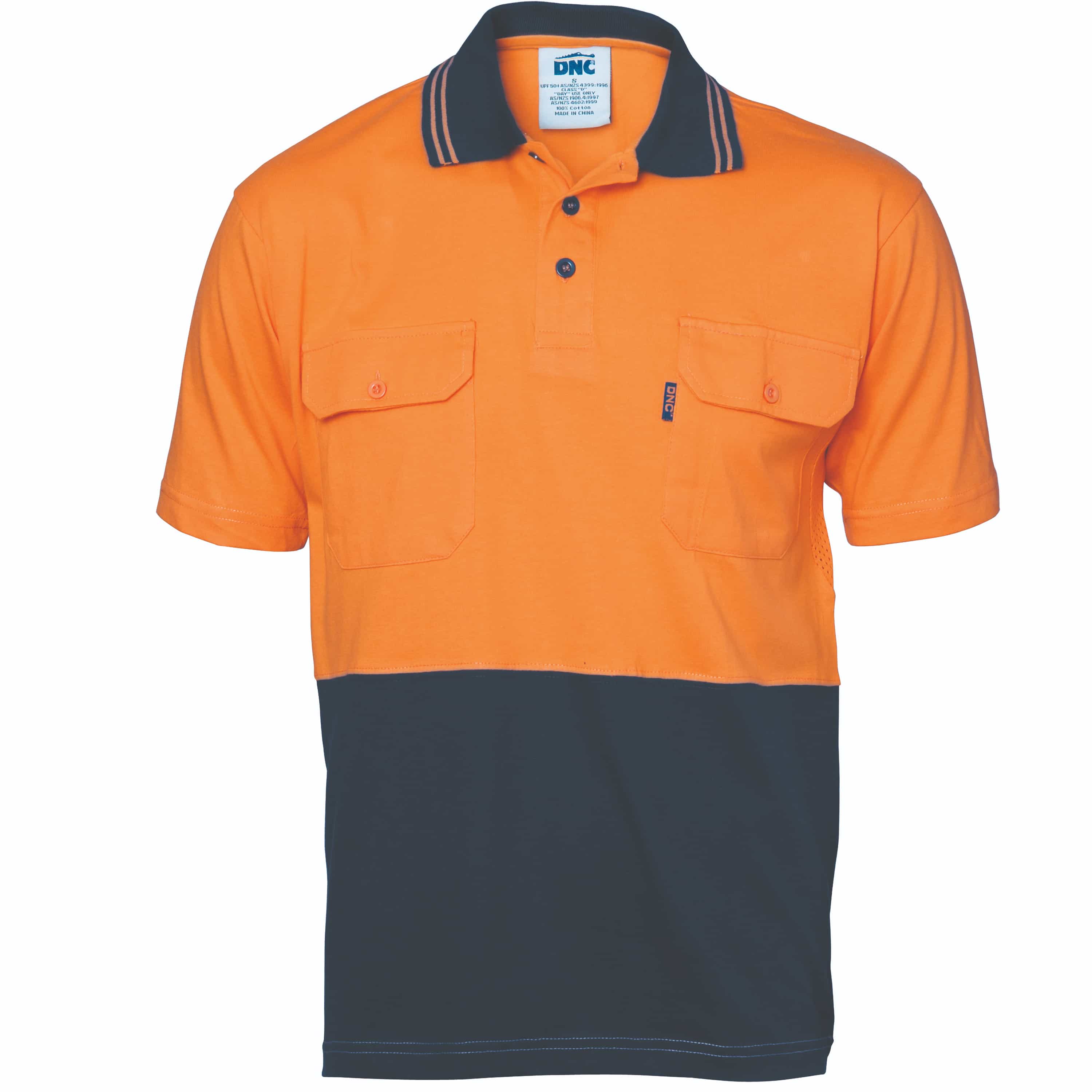 HiVis Cool-Breeze 2 Tone Cotton Jersey Polo
Shirt with Twin Chest Pocket - S/S