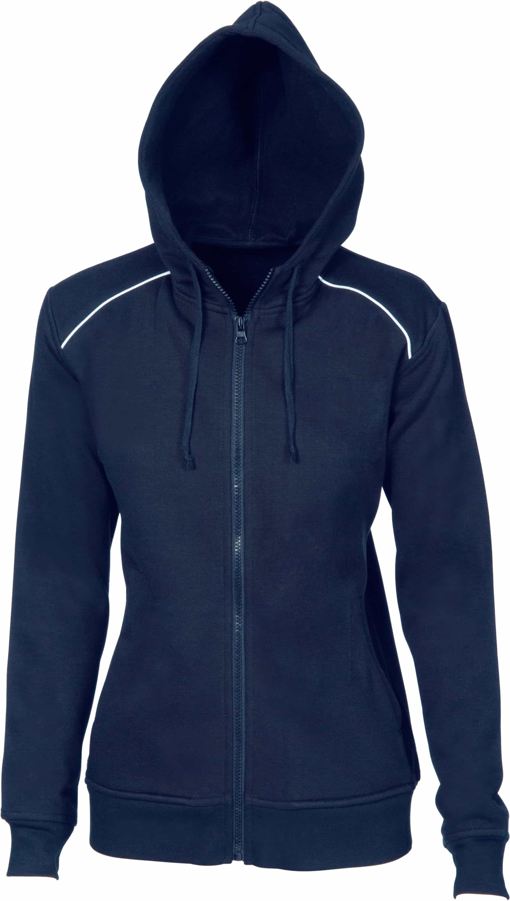 Ladies Contast Piping Fleecy Hoodie