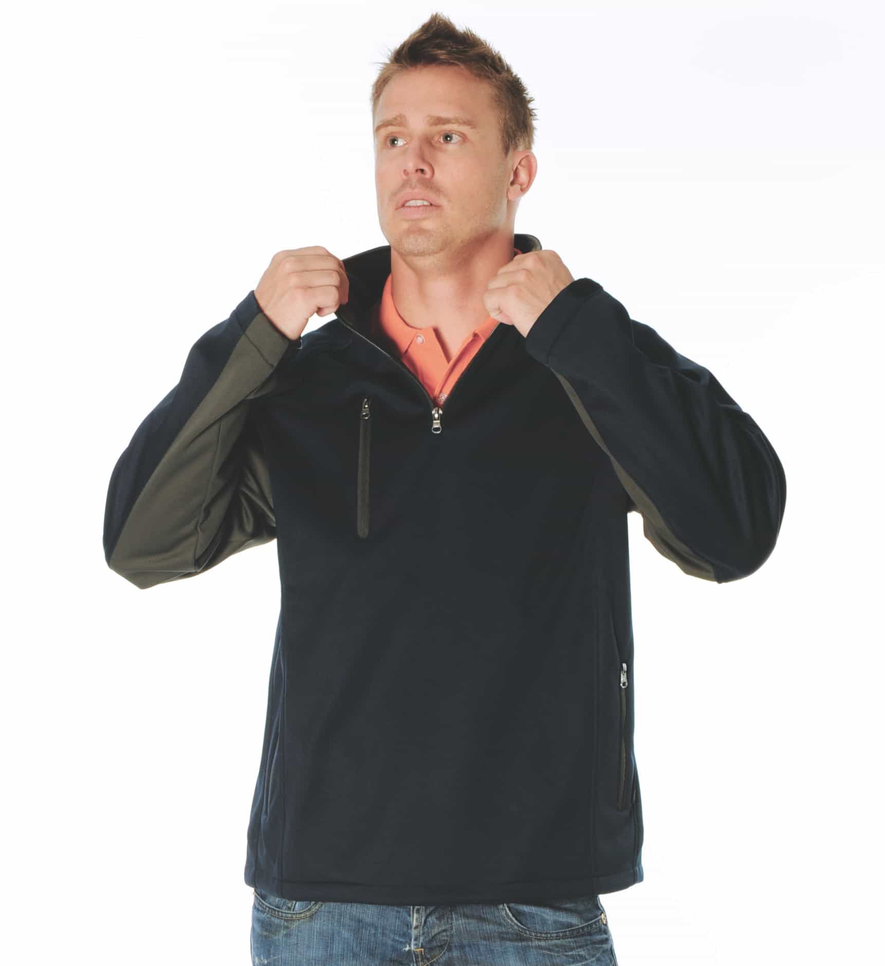 1/2 Zip Soft Shell Cntrst Jakt