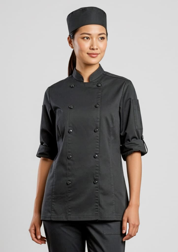 Gusto Womens Long Sleeve Chef Jacket thumbnail 3
