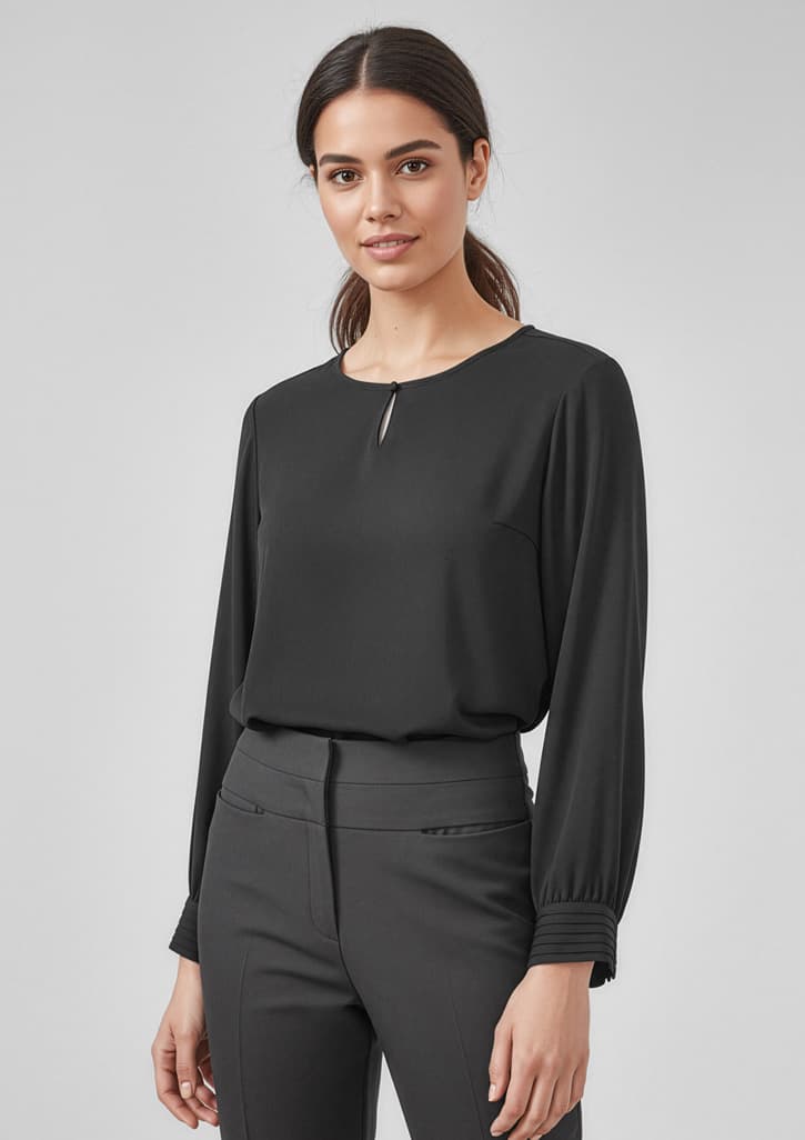 Womens Evelyn Long Sleeve Blouse thumbnail 3