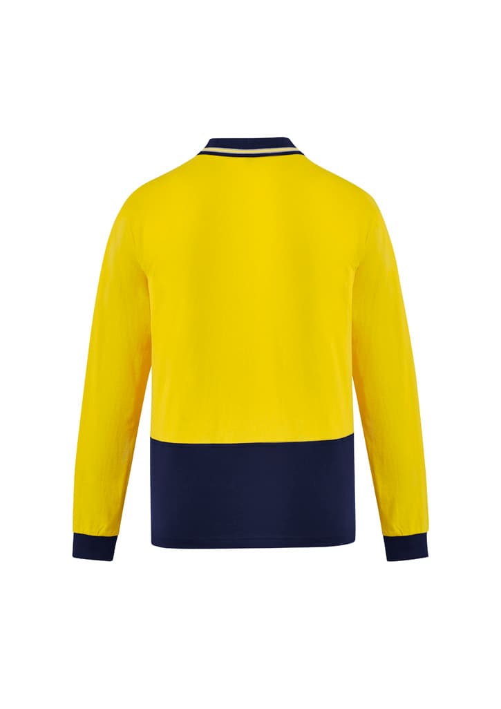 Mens Hi Vis Cotton Long Sleeve Polo thumbnail 2