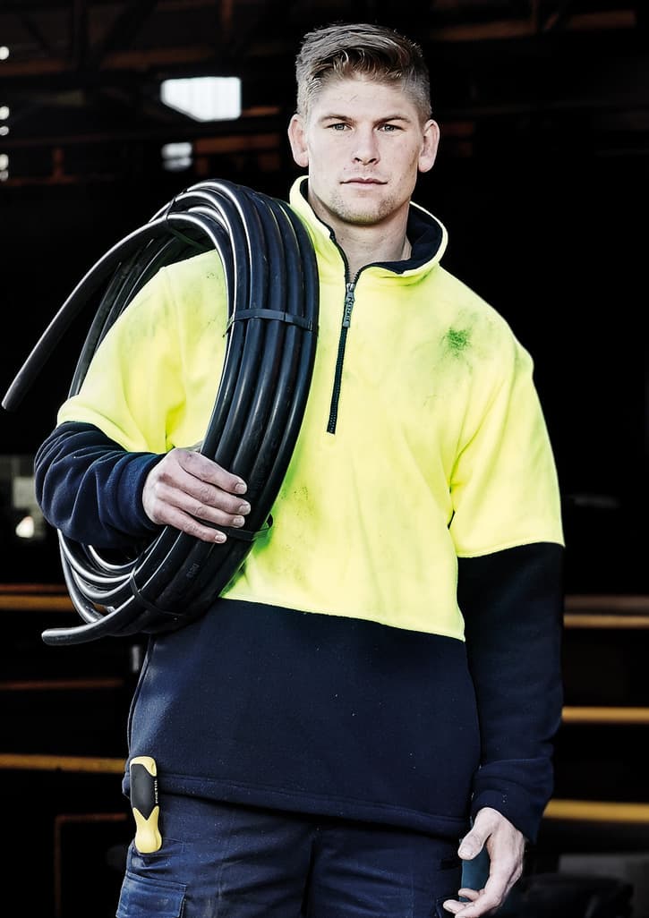 Unisex Hi Vis 1/2 Zip Polar Fleece Pullover thumbnail 3