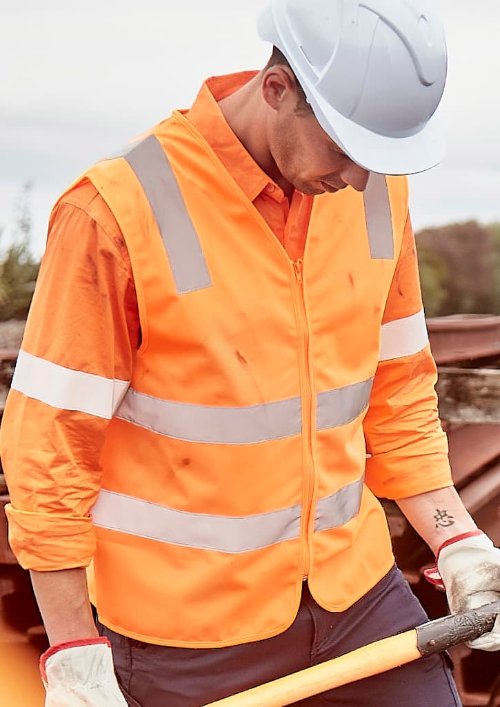 Unisex Hi Vis Vic Rail Zip Vest thumbnail 3
