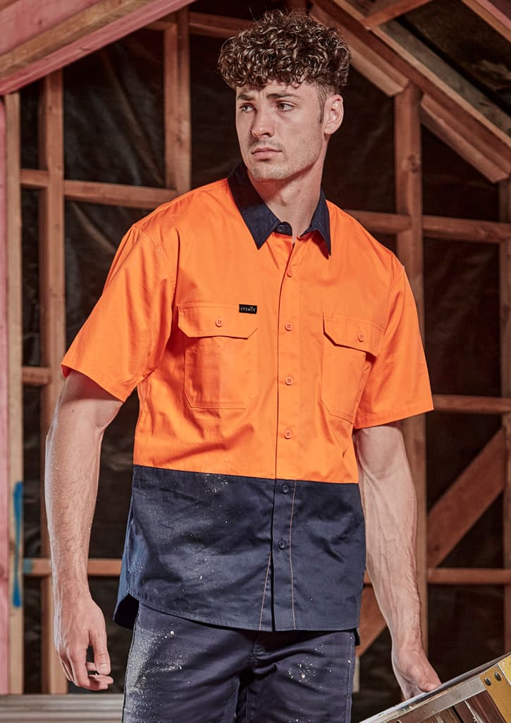 Mens Hi Vis Short Sleeve Shirt thumbnail 3