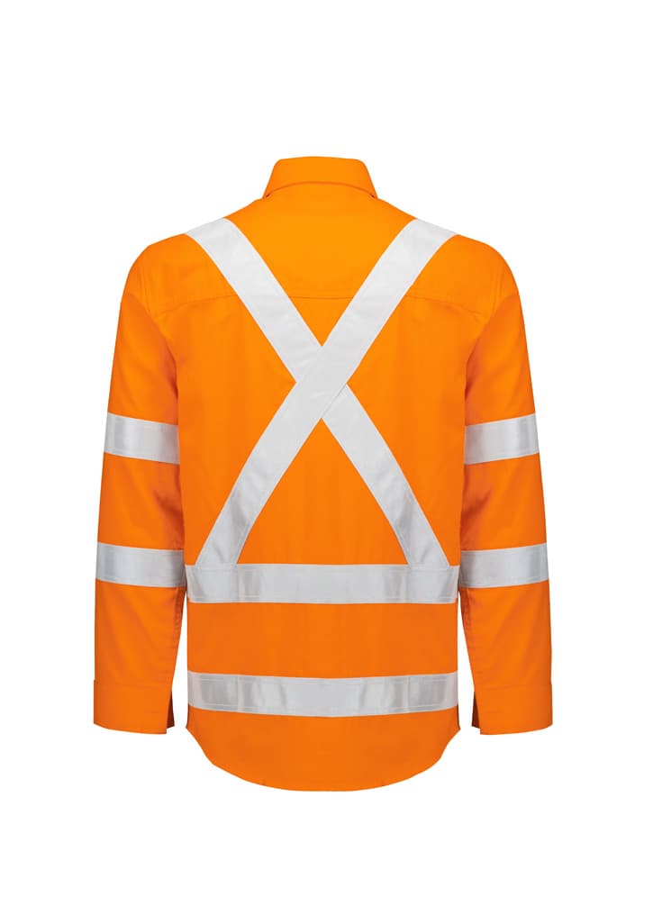 Mens Orange Flame Lightweight Ripstop X Back Taped Shirt thumbnail 2