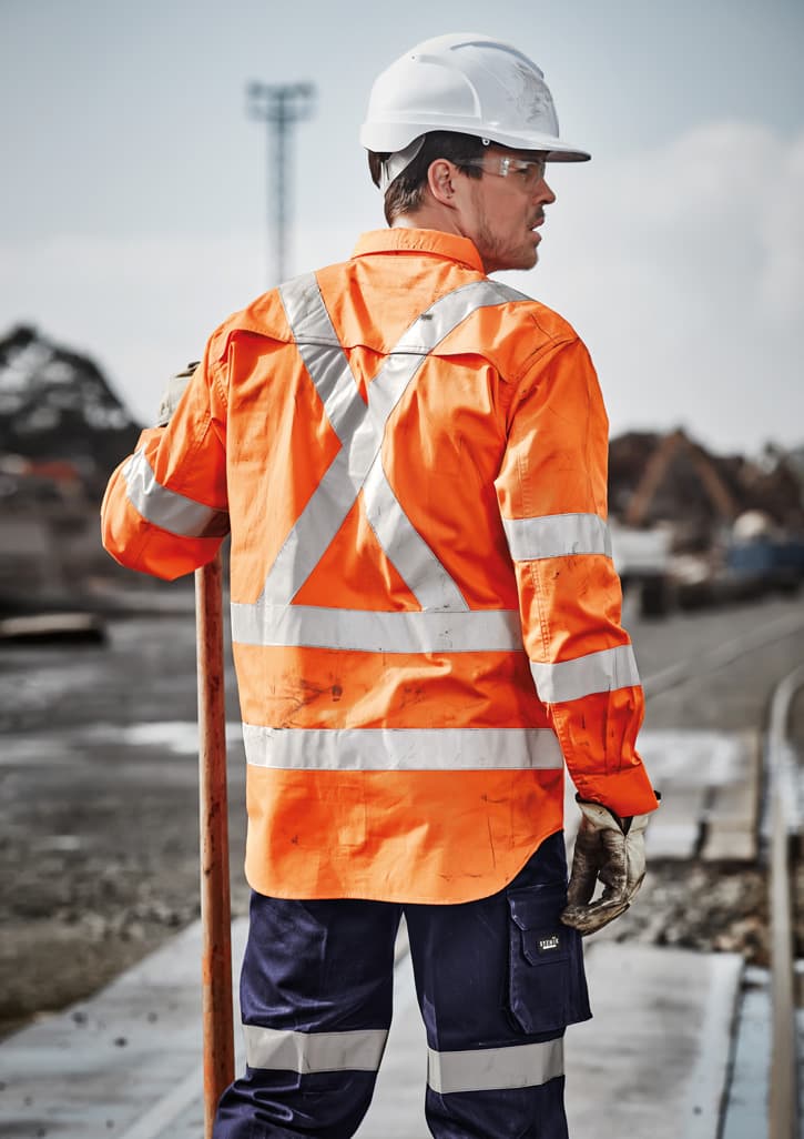 Mens Hi Vis X Back Nsw Rail Taped Shirt thumbnail 3