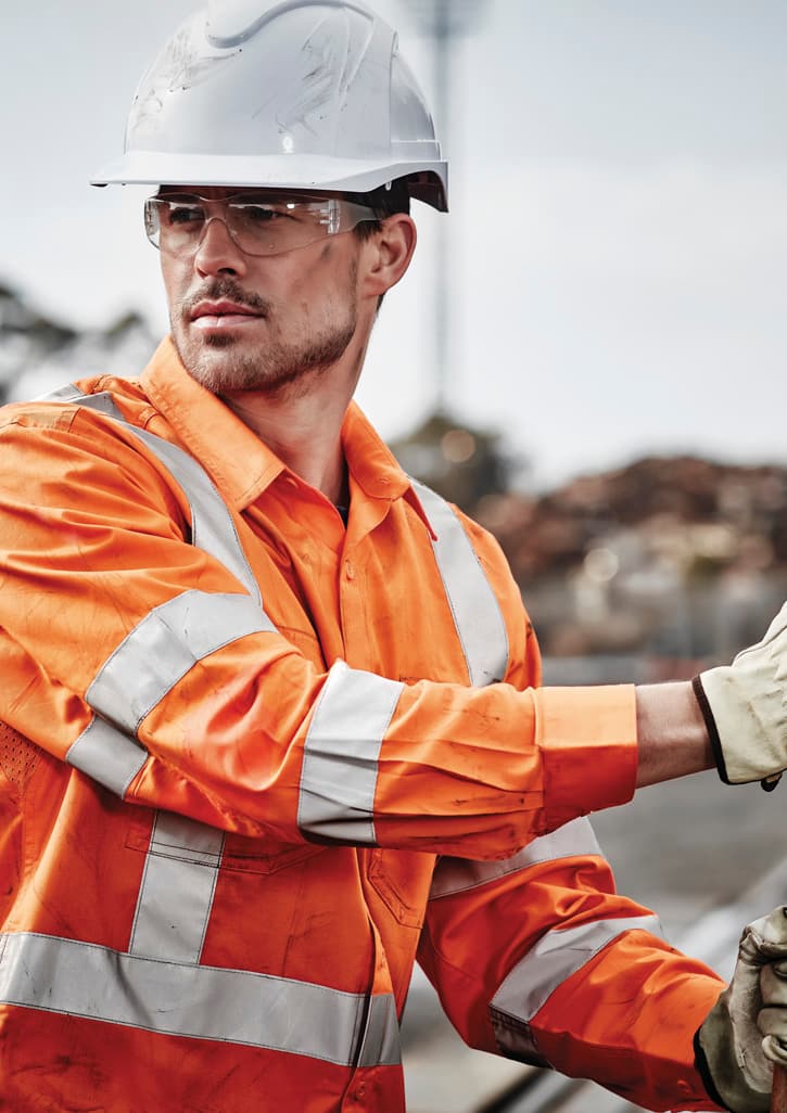 Mens Hi Vis X Back Nsw Rail Taped Shirt thumbnail 4