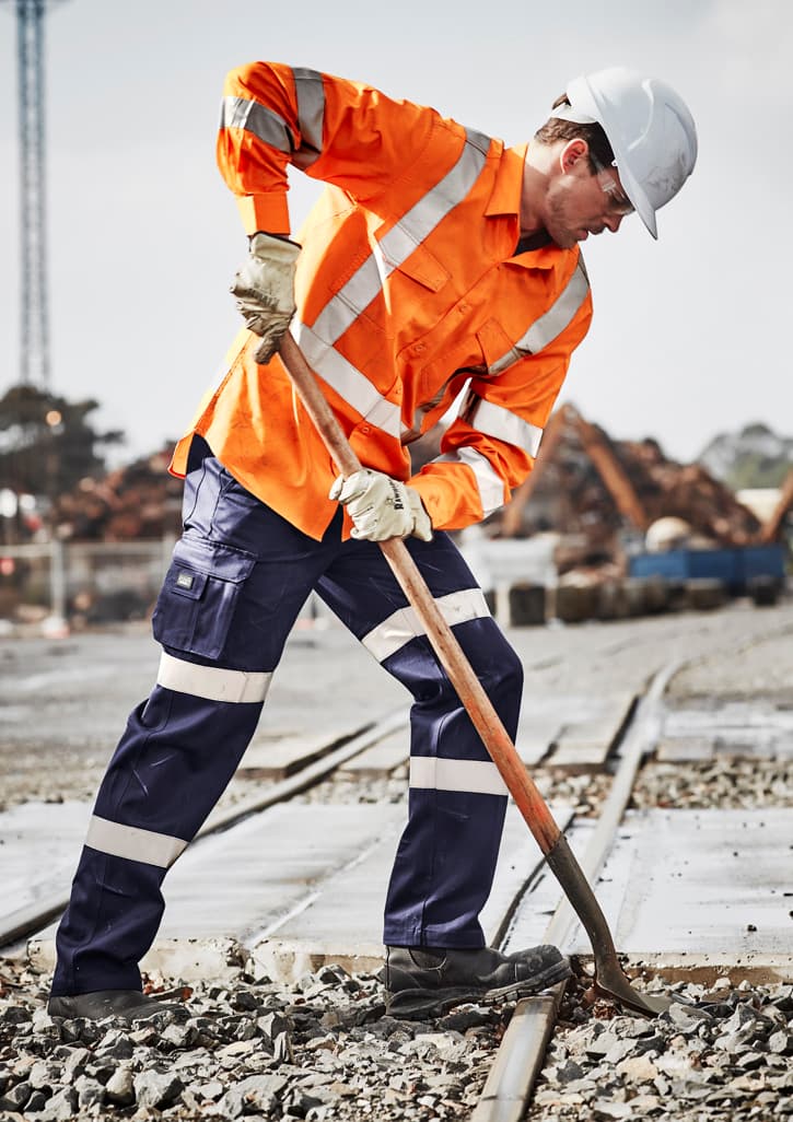 Mens Hi Vis X Back Nsw Rail Taped Shirt thumbnail 5