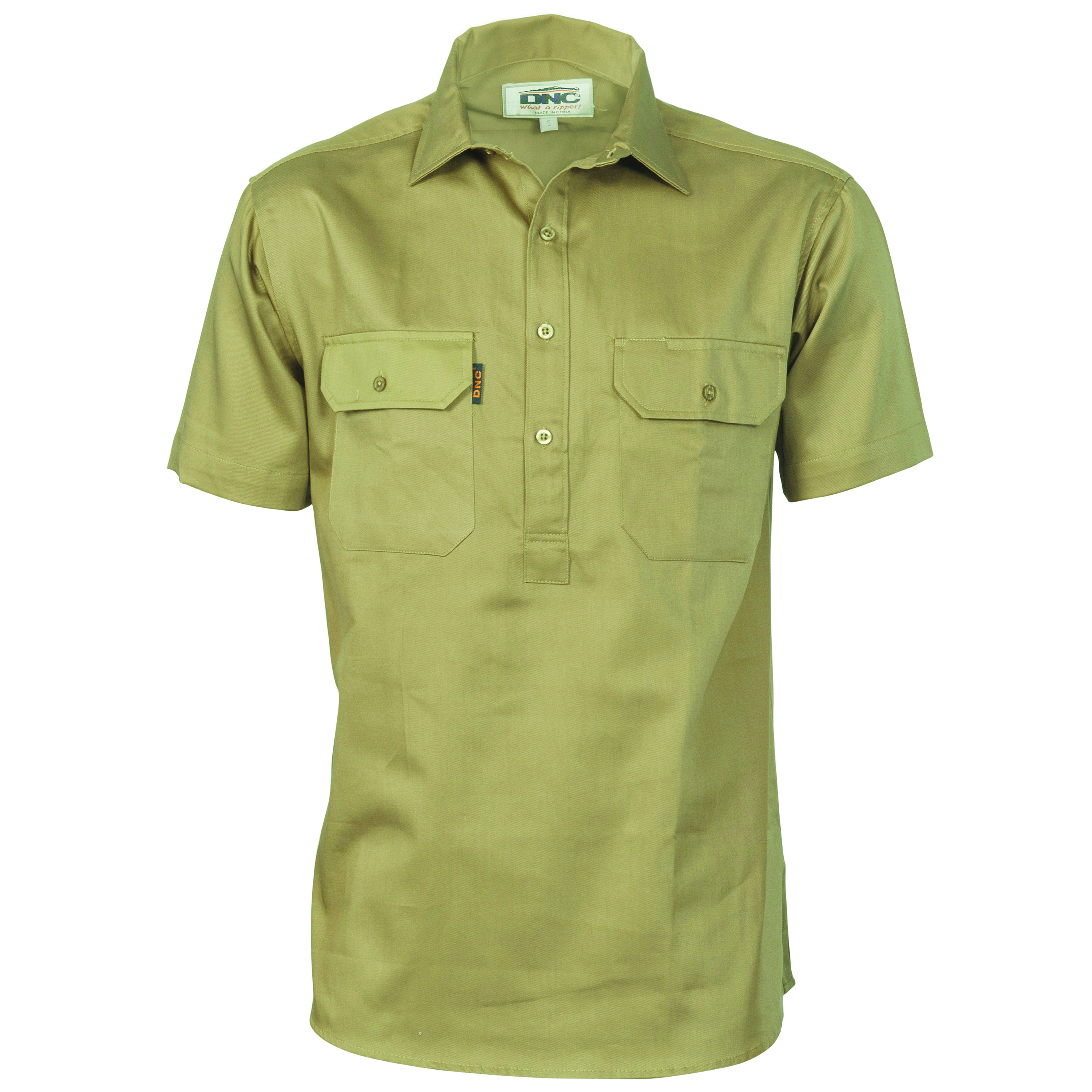 Cotton Drill Close Front Work Shirt - Short Sleeve — view 1