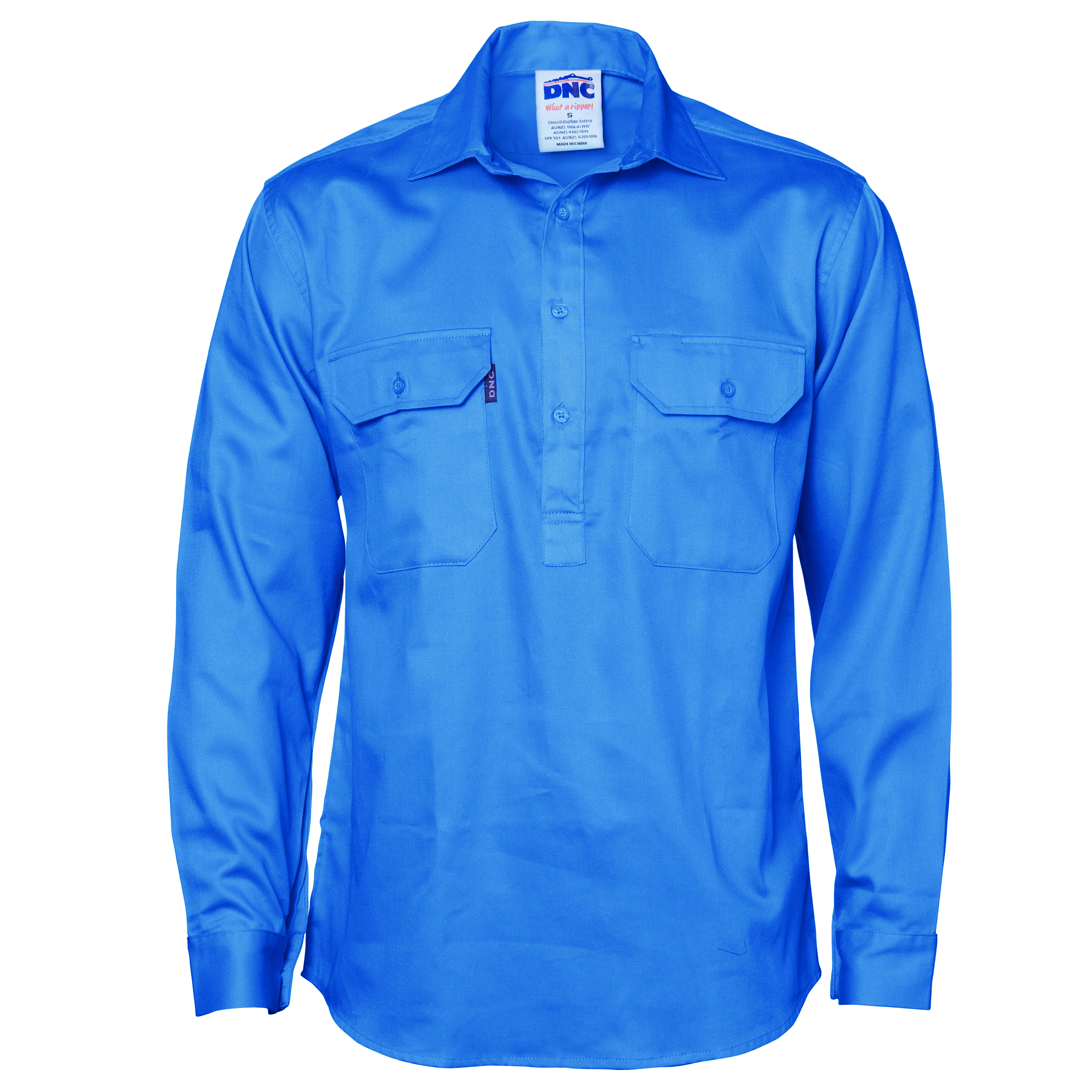 Close Front Cotton Drill Shirt - Long Sleeve — view 1
