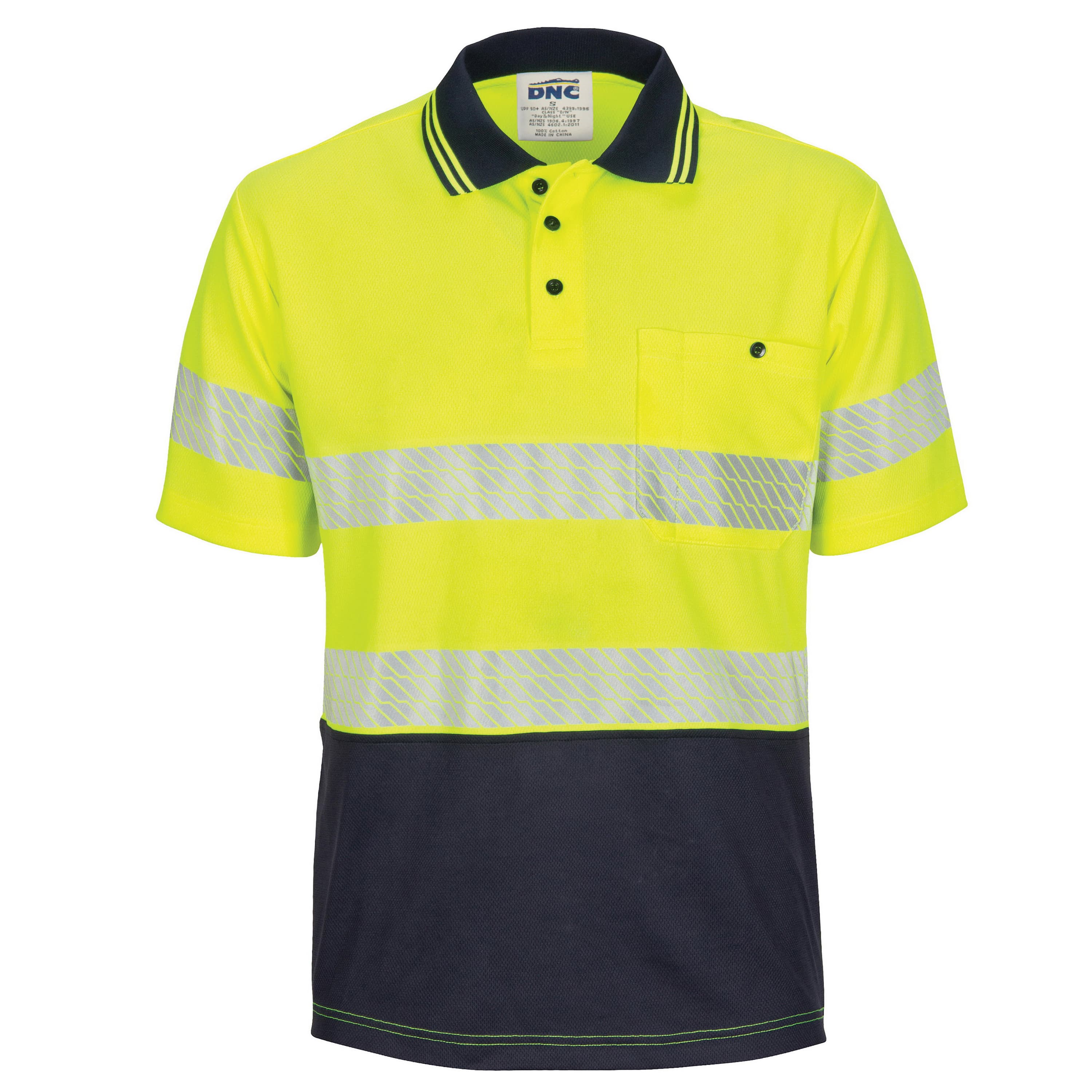 HIVIS Segment Taped Mircomesh Polo - Short Sleeve — view 1