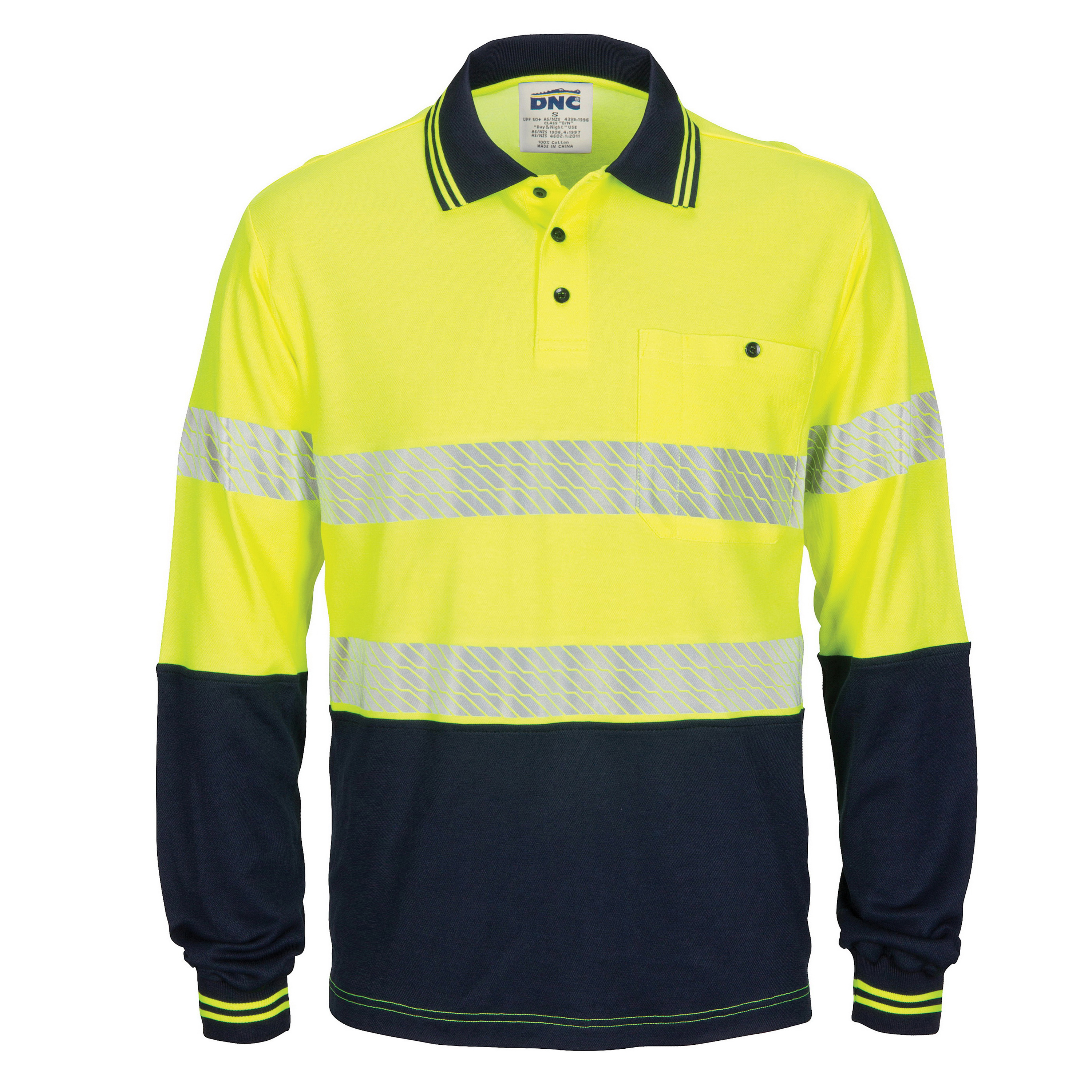 HIVIS Segment Taped Cotton Backed Polo - Long Sleeve — view 1