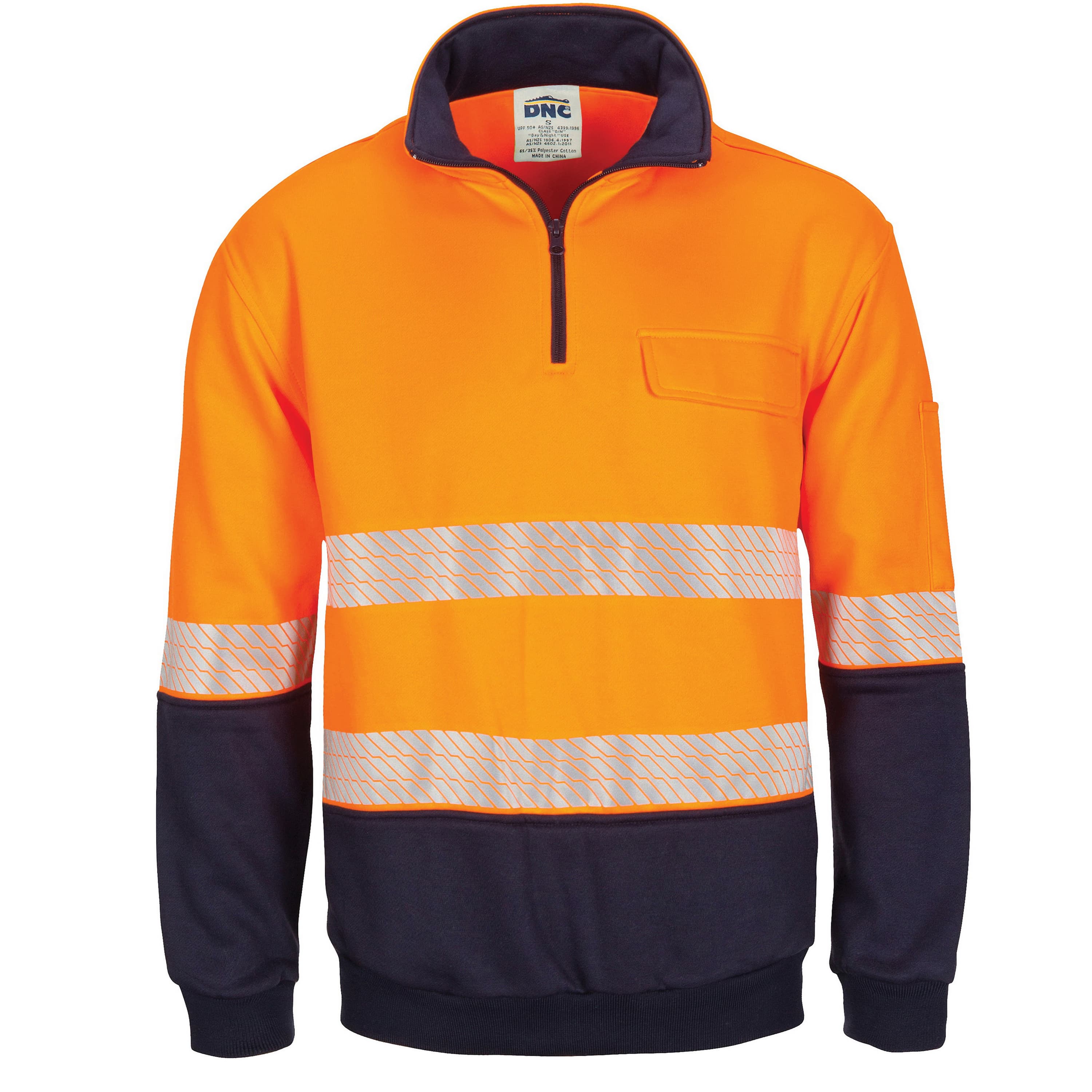 HIVIS Segment Taped 1/2 Zip Fleecy Windcheater thumbnail 2