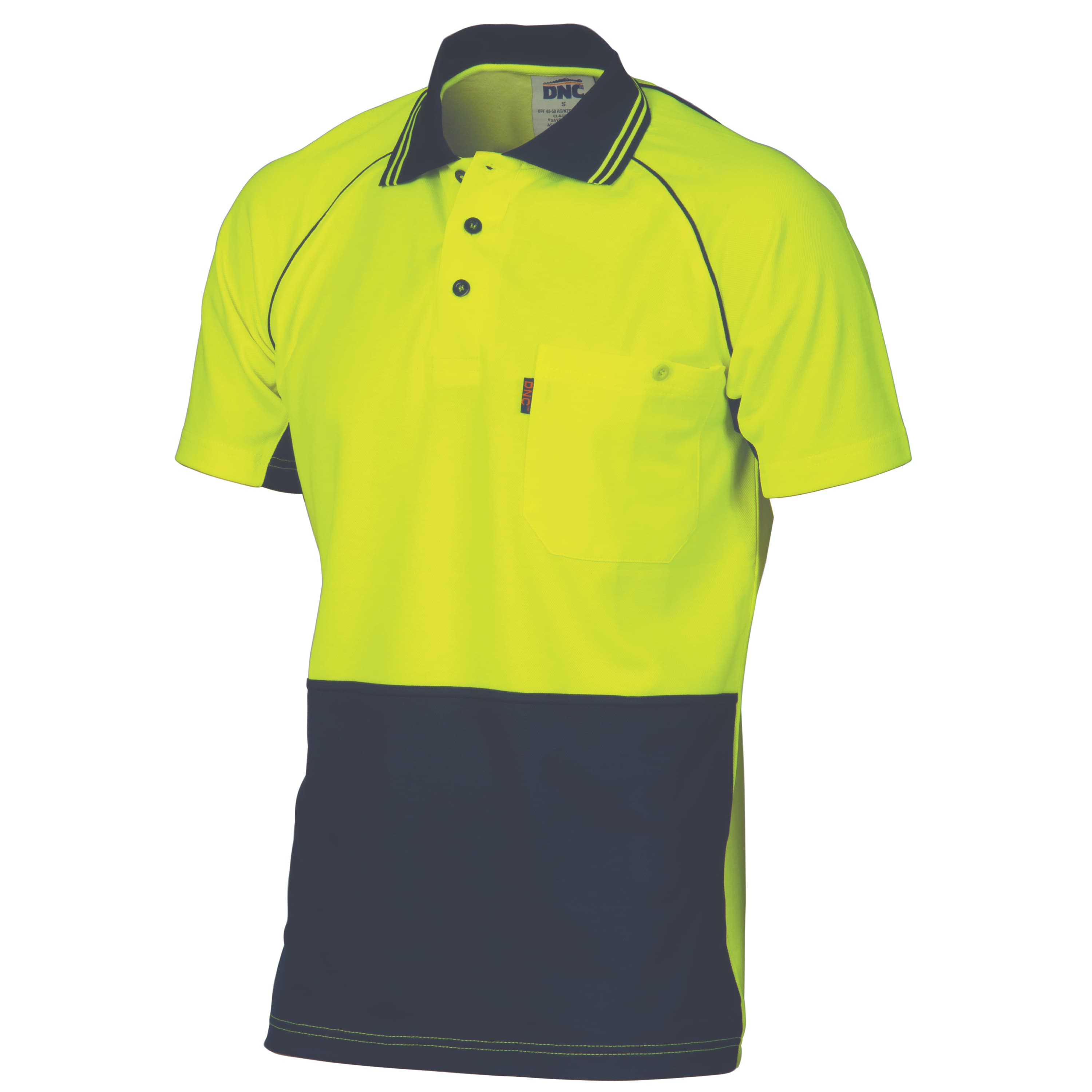 HiVis Cotton Backed Cool-Breeze Contrast Polo - Short Sleeve — view 1