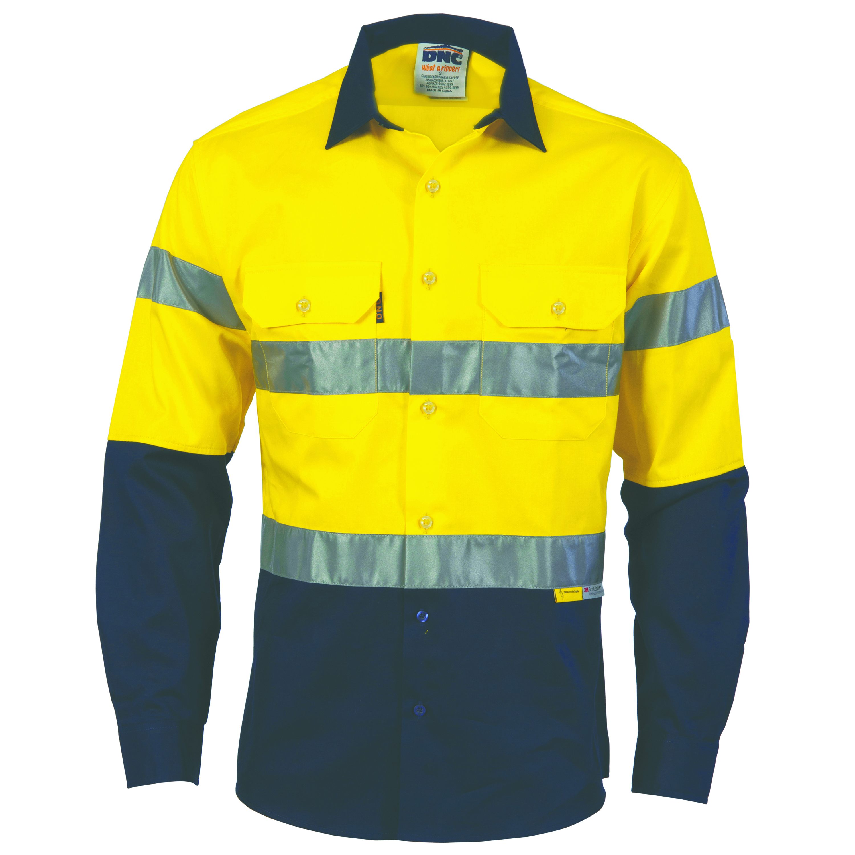 HiVis two tone drill shirts with 3M8906 R/Tape - long sleeve — view 1