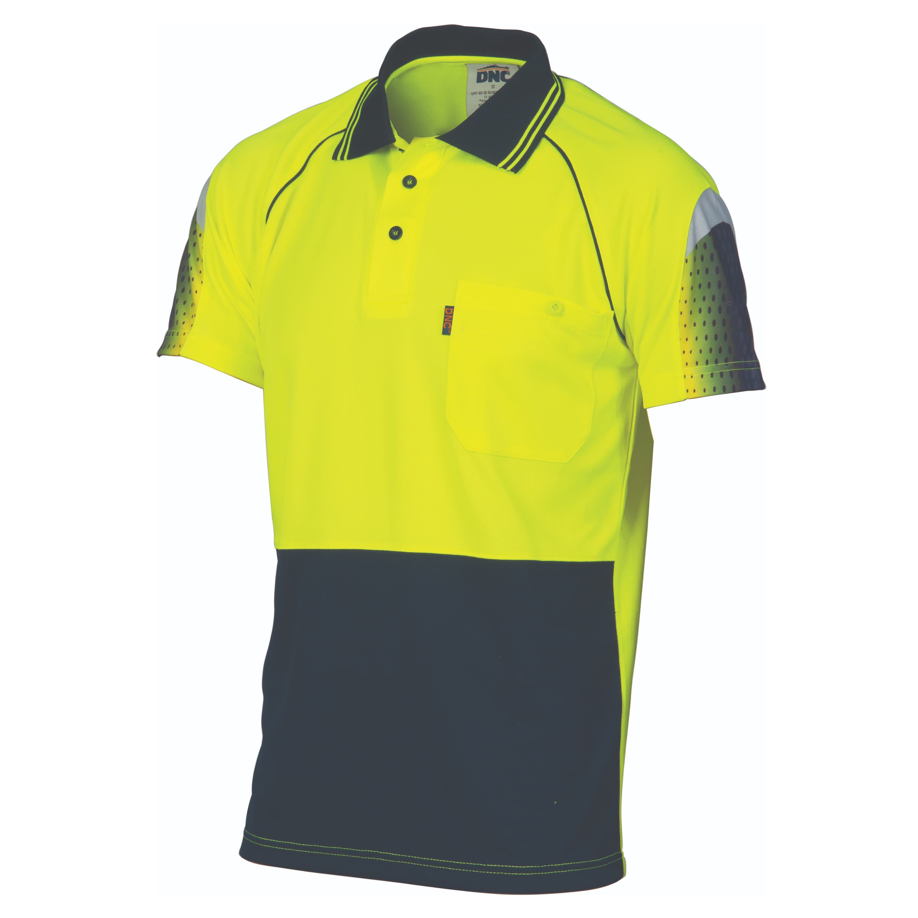 HiVis Cool-Breathe Sublimated Piping Polo - Short Sleeve — view 1