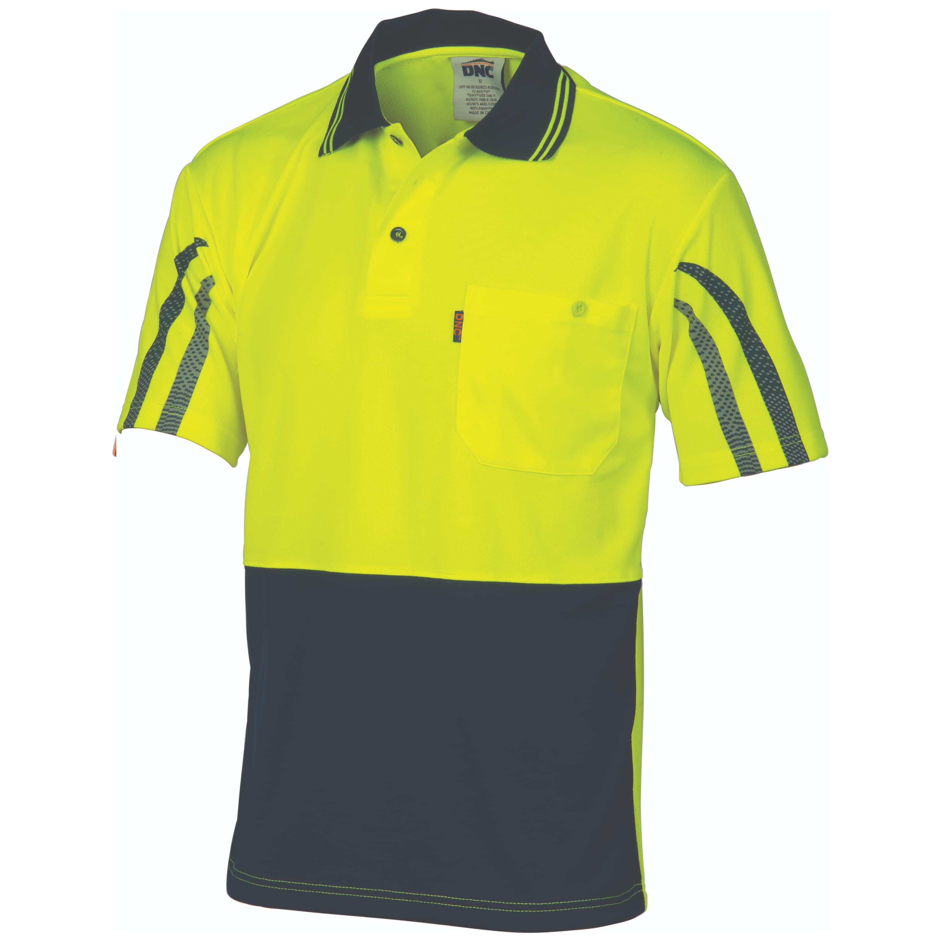 HiVis Cool-Breathe Printed Stripe Polo - Short Sleeve — view 1