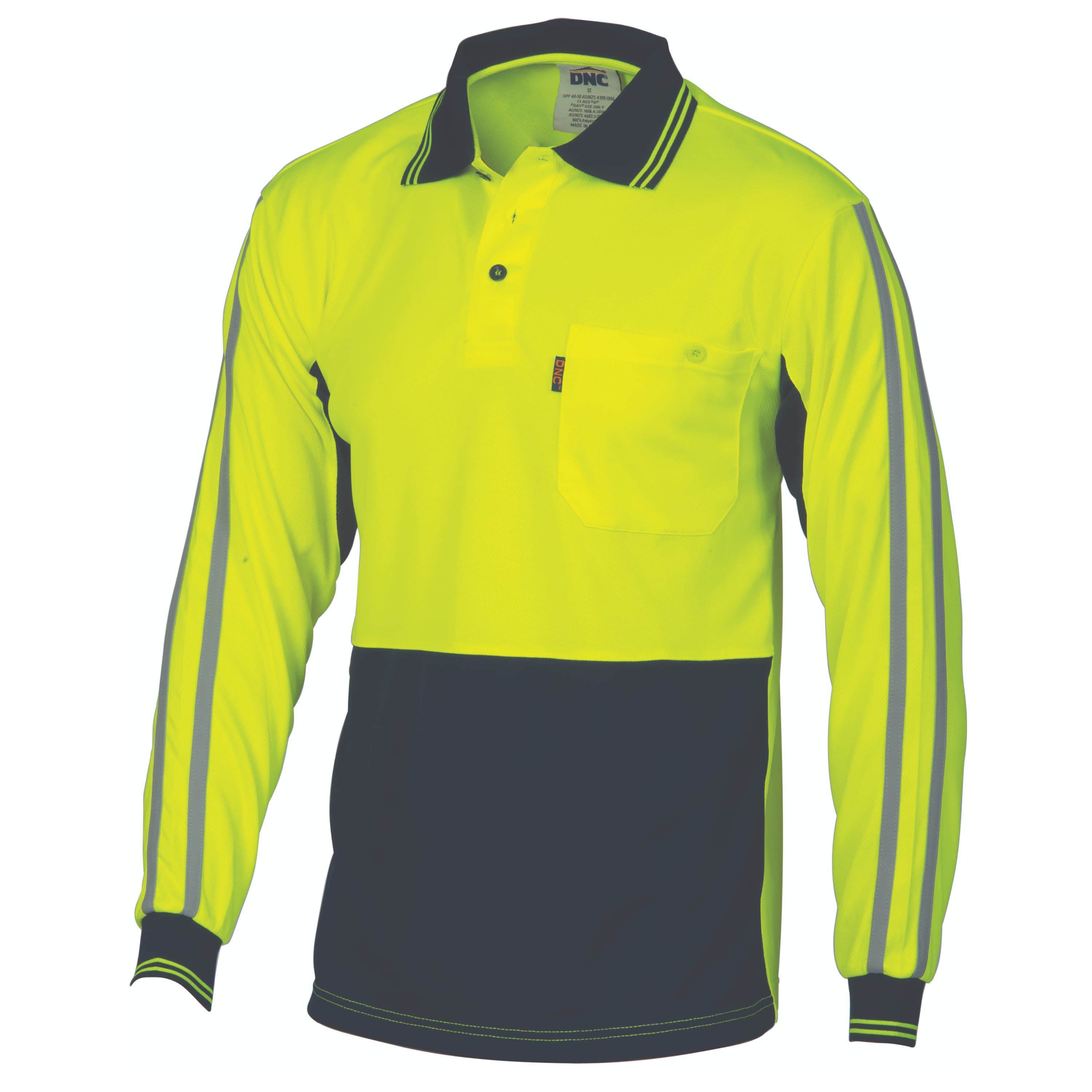 HiVis Cool-Breathe Stripe Polo - long Sleeve — view 1