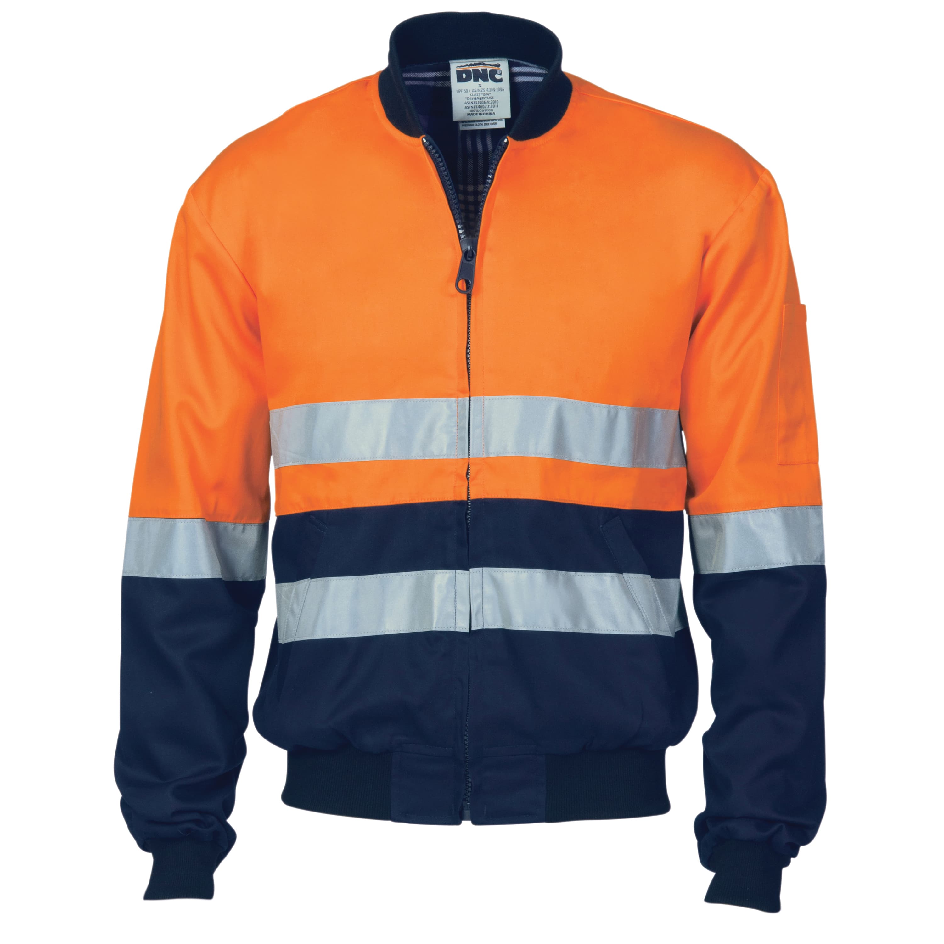 HiVis Two Tone D/N Cotton Bomber Jacket with CSR R/tape — view 1