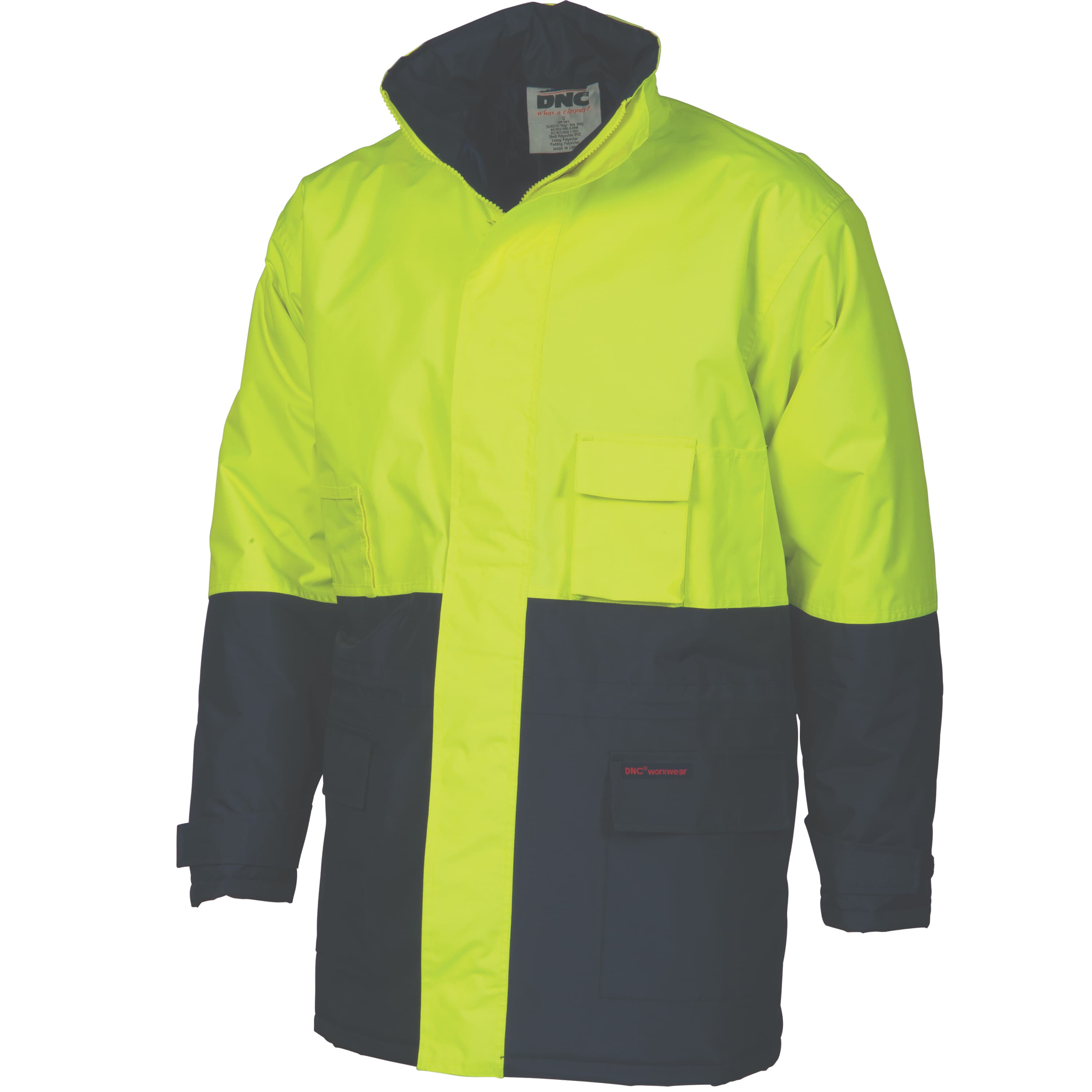 PVC HiVis Long Quited Jacket — view 1