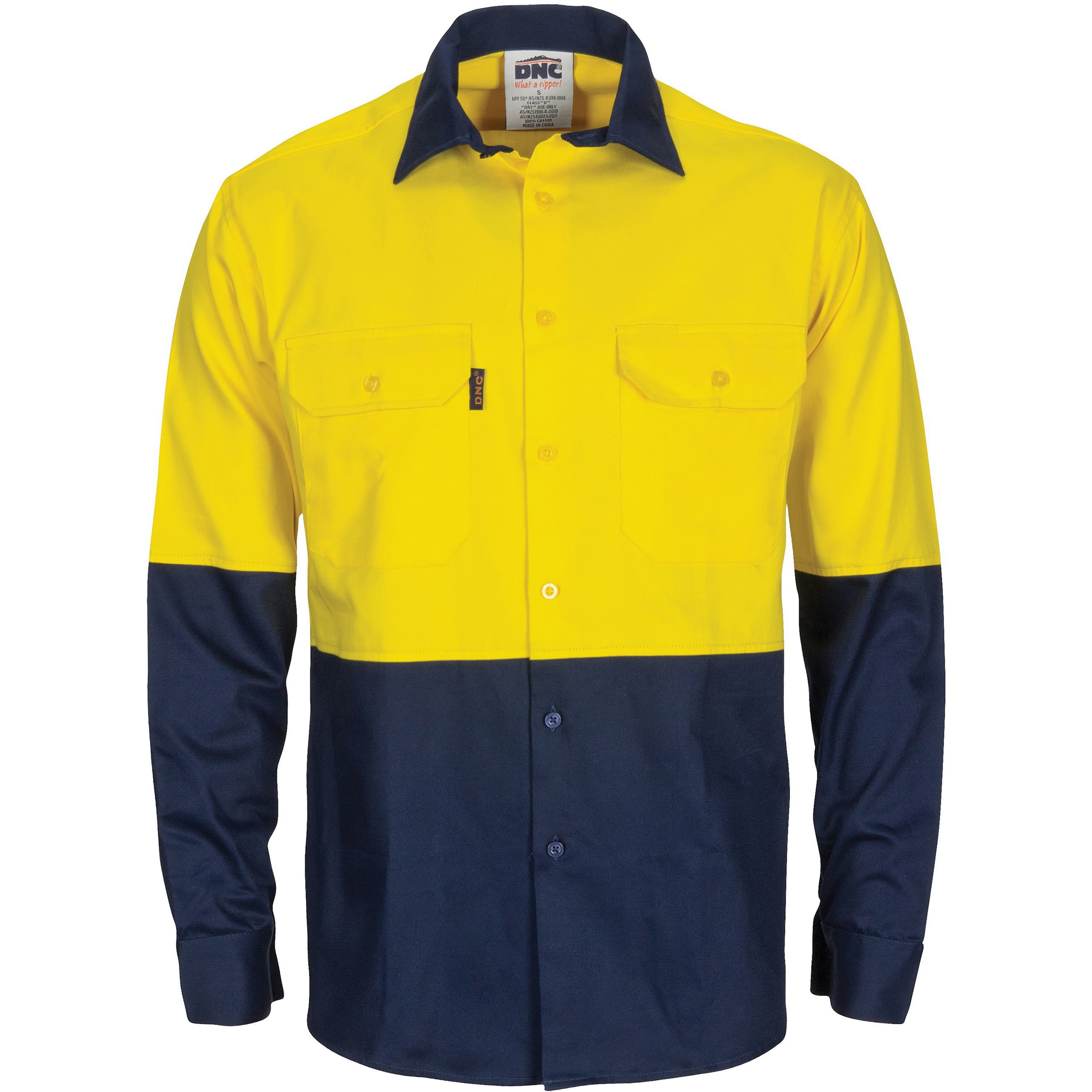 HiVis R/W Cool-Breeze T2 Vertical Vented Cotton Shirt with Gusset Sleeves - Long Sleeve — view 1