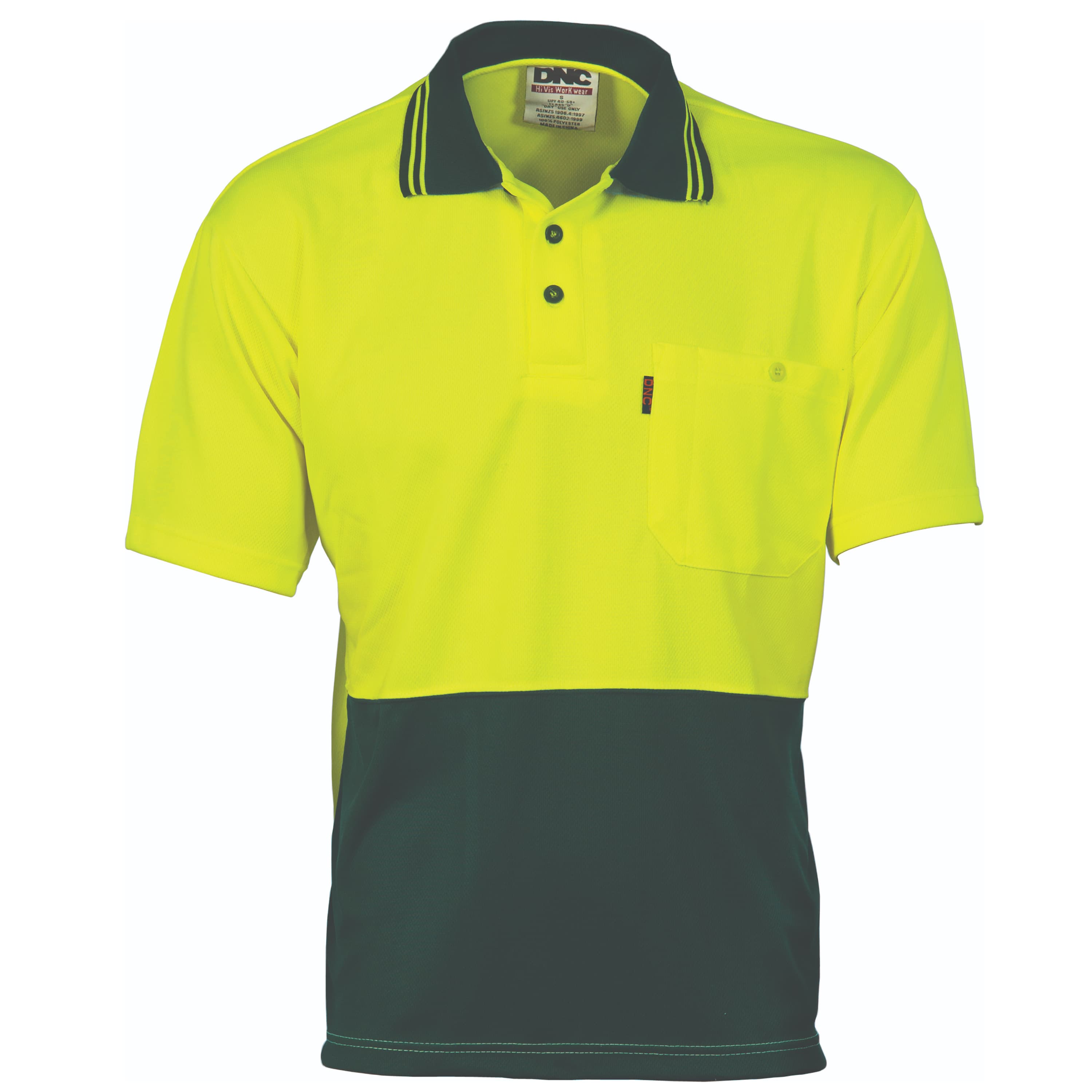 HiVis Two Tone Cool Breathe Polo Shirt, Short Sleeve — view 1