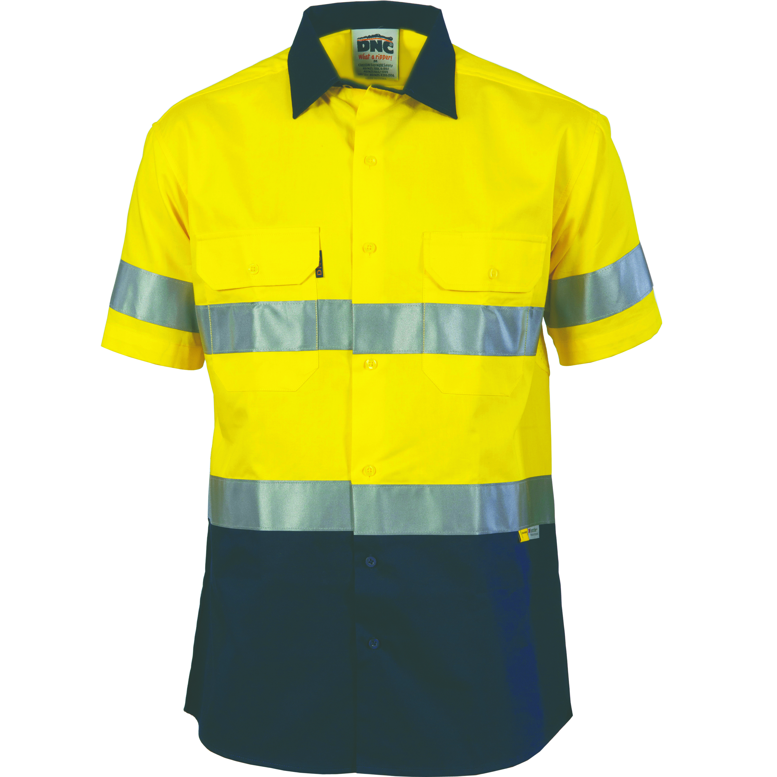 HiVis Two Tone Drill Shirt with 3M 8906 R/Tape - short sleeve — view 1