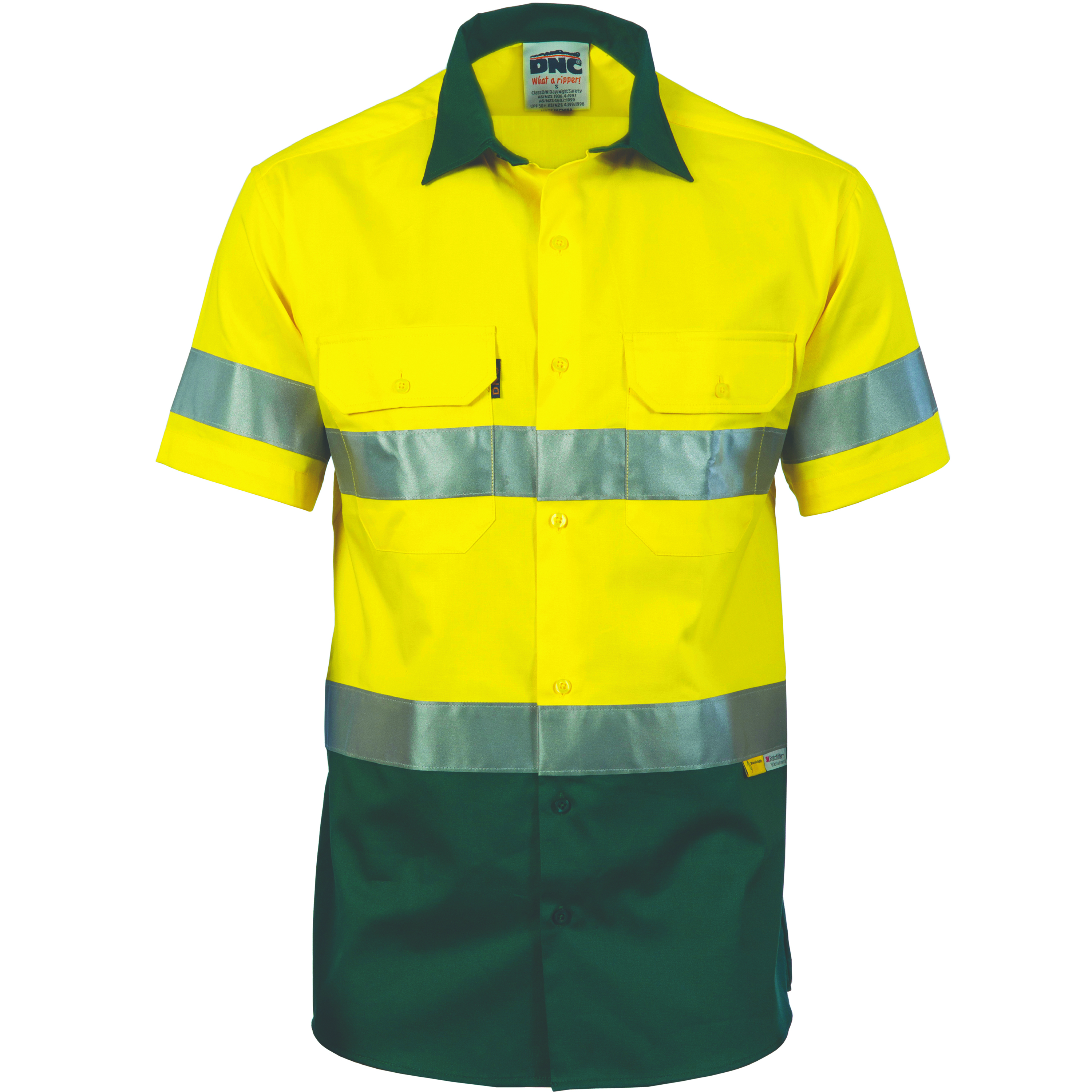 HiVis Cool-Breeze Cotton Shirt with 3M 8906 R/Tape - Short sleeve — view 1