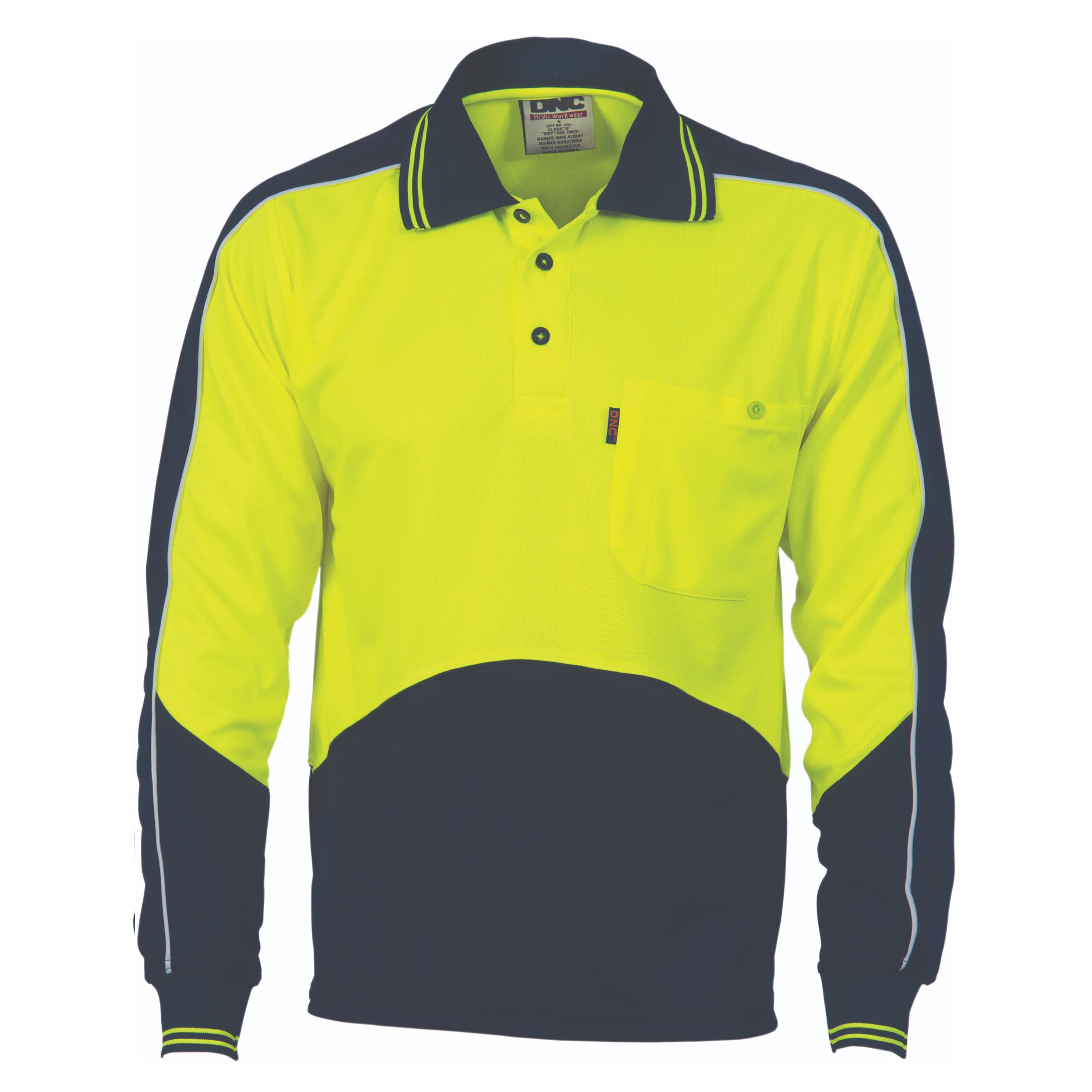 HiVis Cool Breathe Panel Polo Shirt - Long Sleeve — view 1