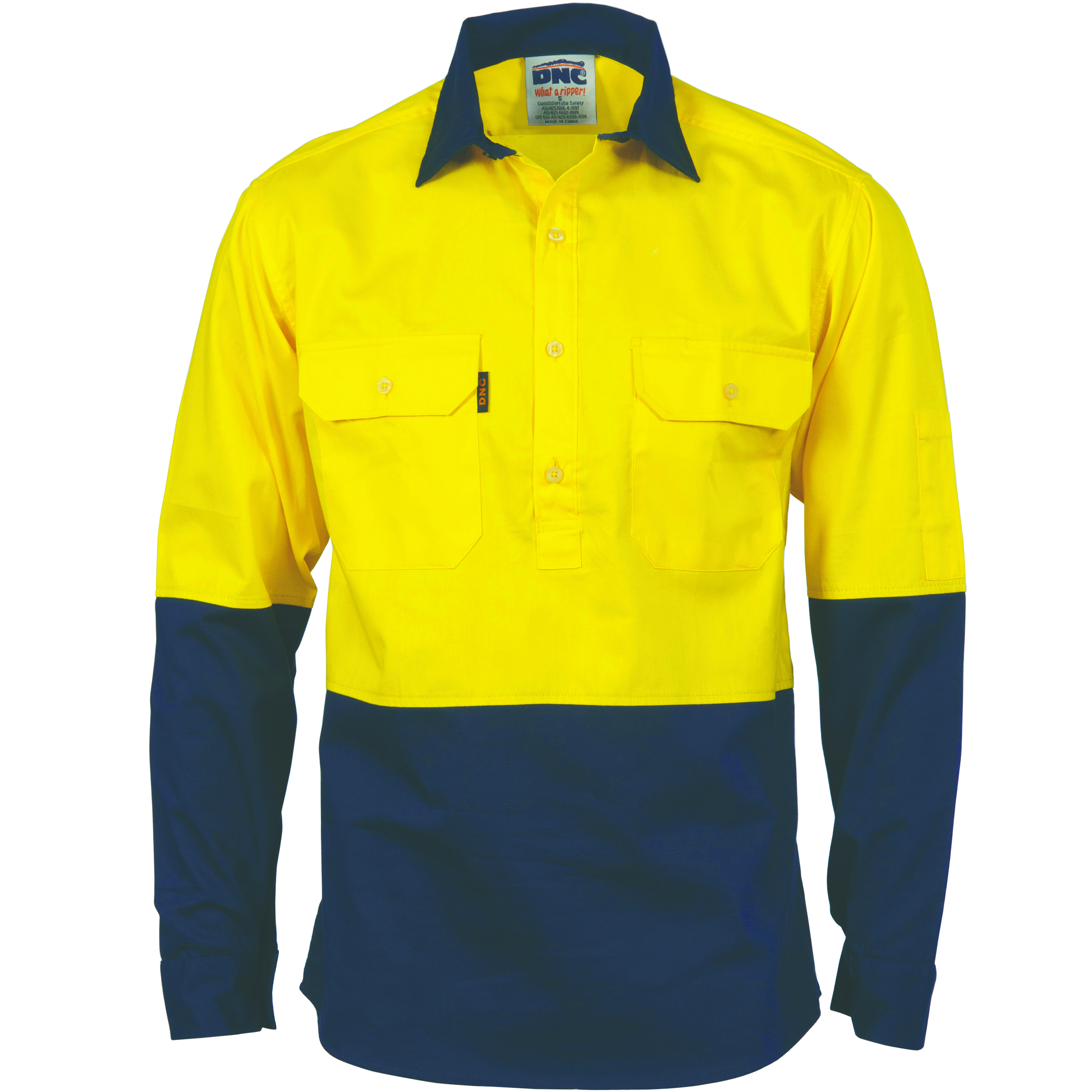 HiVis 2 Tone Cool-Breeze Close Front Cotton
Shirt - Long sleeve — view 1
