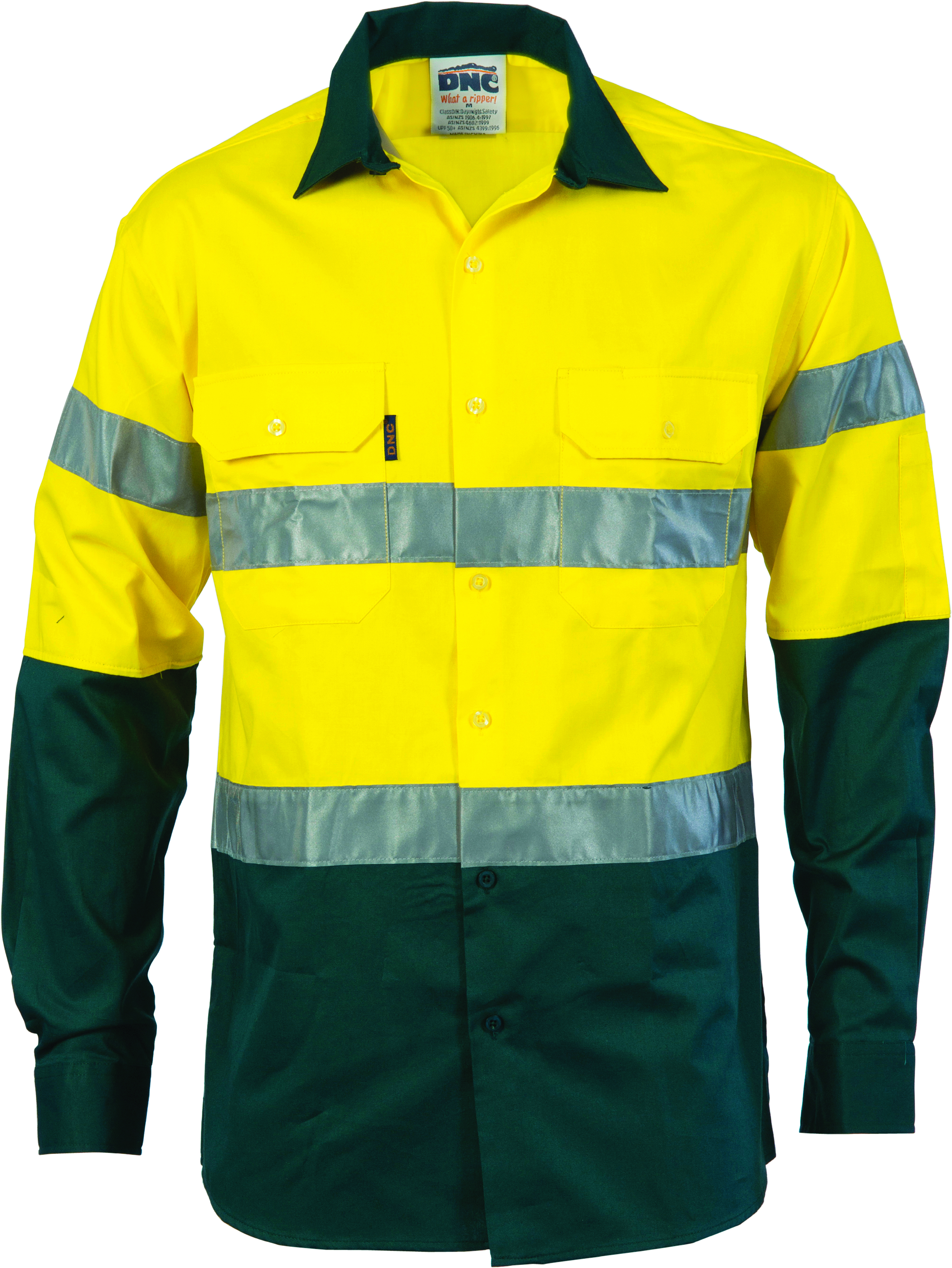 HiVis Cool-Breeze Cotton Shirt with Generic
R/Tape - Long sleeve — view 1