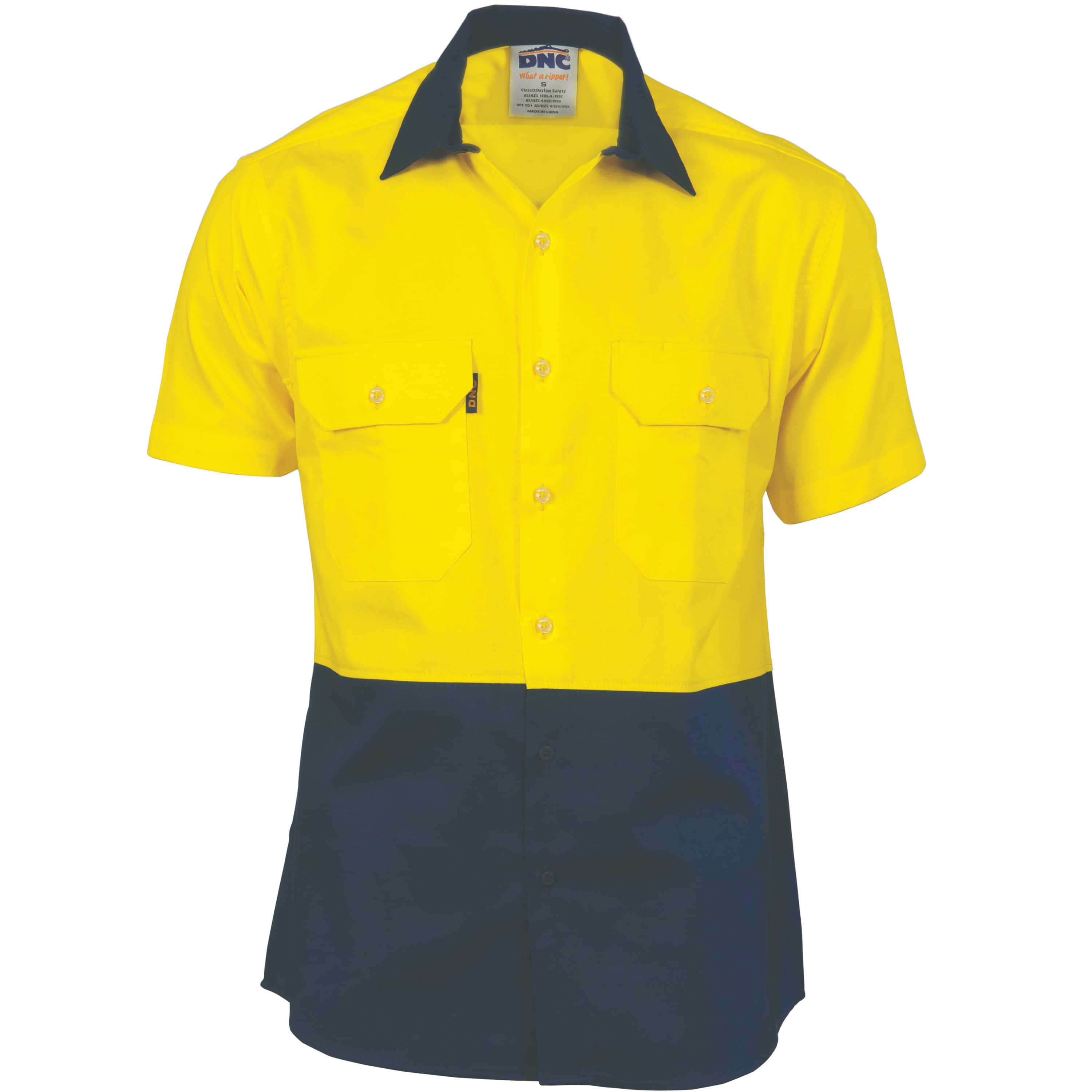 HiVis Two Tone Cotton Drill Vented Shirt -
Short Sleeve — view 1