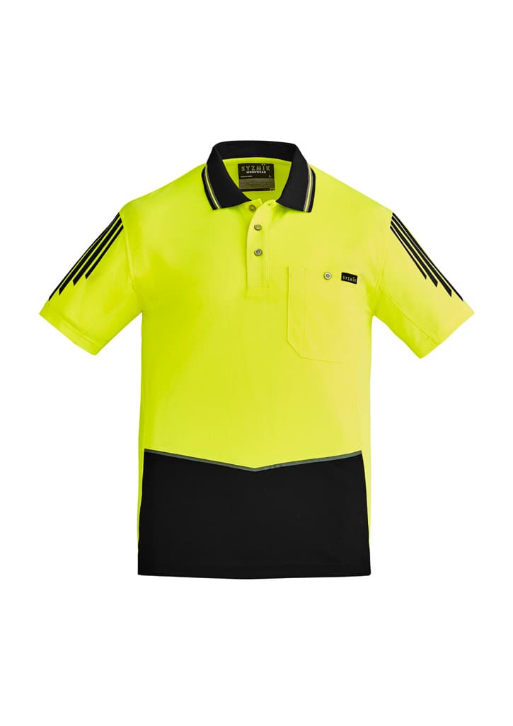 Mens Hi Vis Flux Short Sleeve Polo — view 1