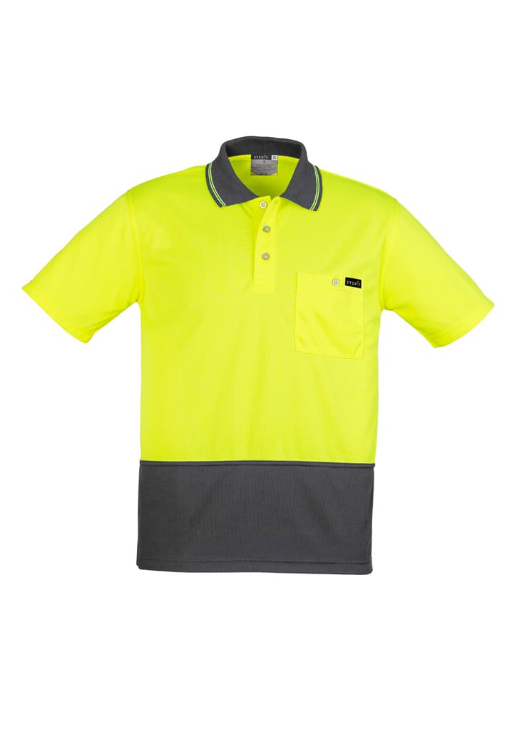 Mens Hi Vis Comfort Back Short Sleeve Polo — view 1