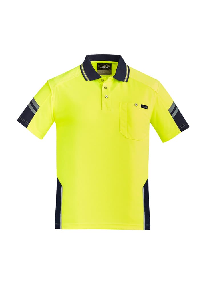Mens Hi Vis Reinforced Squad Short Sleeve Polo — view 1