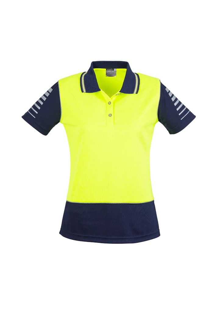 Womens Hi Vis Zone Short Sleeve Polo — view 1