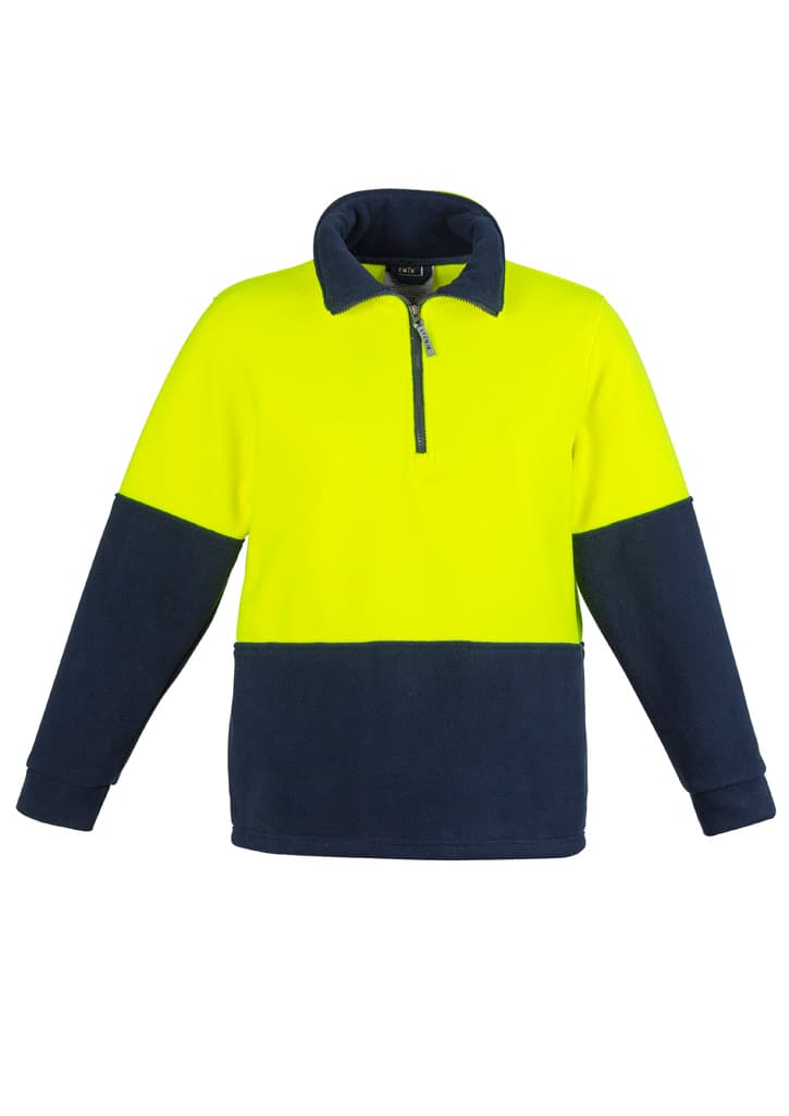 Unisex Hi Vis 1/2 Zip Polar Fleece Pullover — view 1