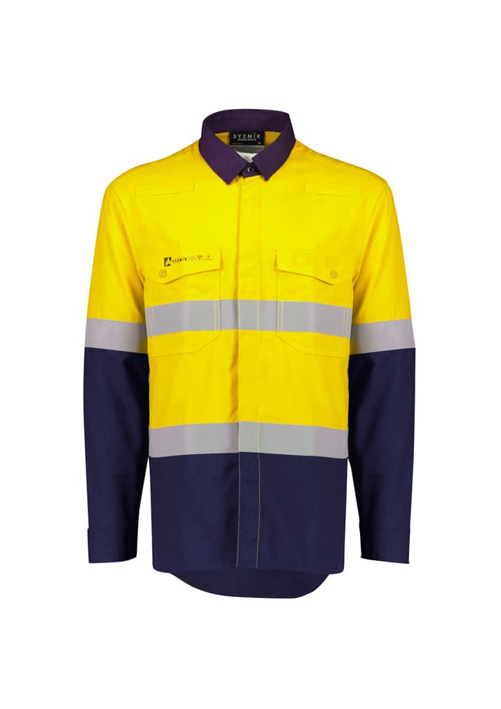 Mens Orange Flame Lightweight Ripstop Shirt - Hoop Taped — view 1