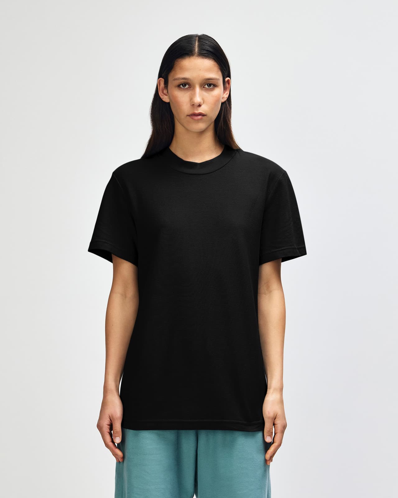 American Apparel Unisex Pique Mockneck T-shirt — view 1