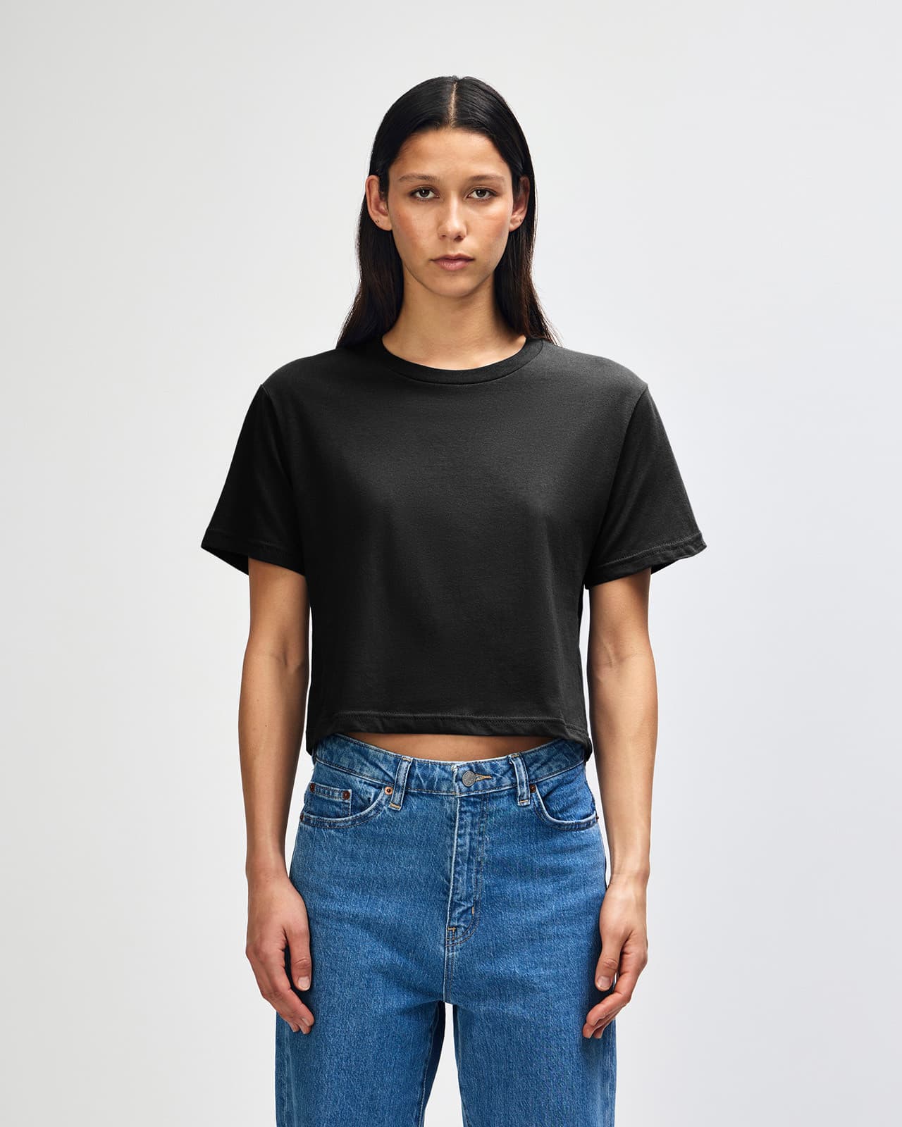 American Apparel Women's Fine Jersey Boxy T-shirt — view 1