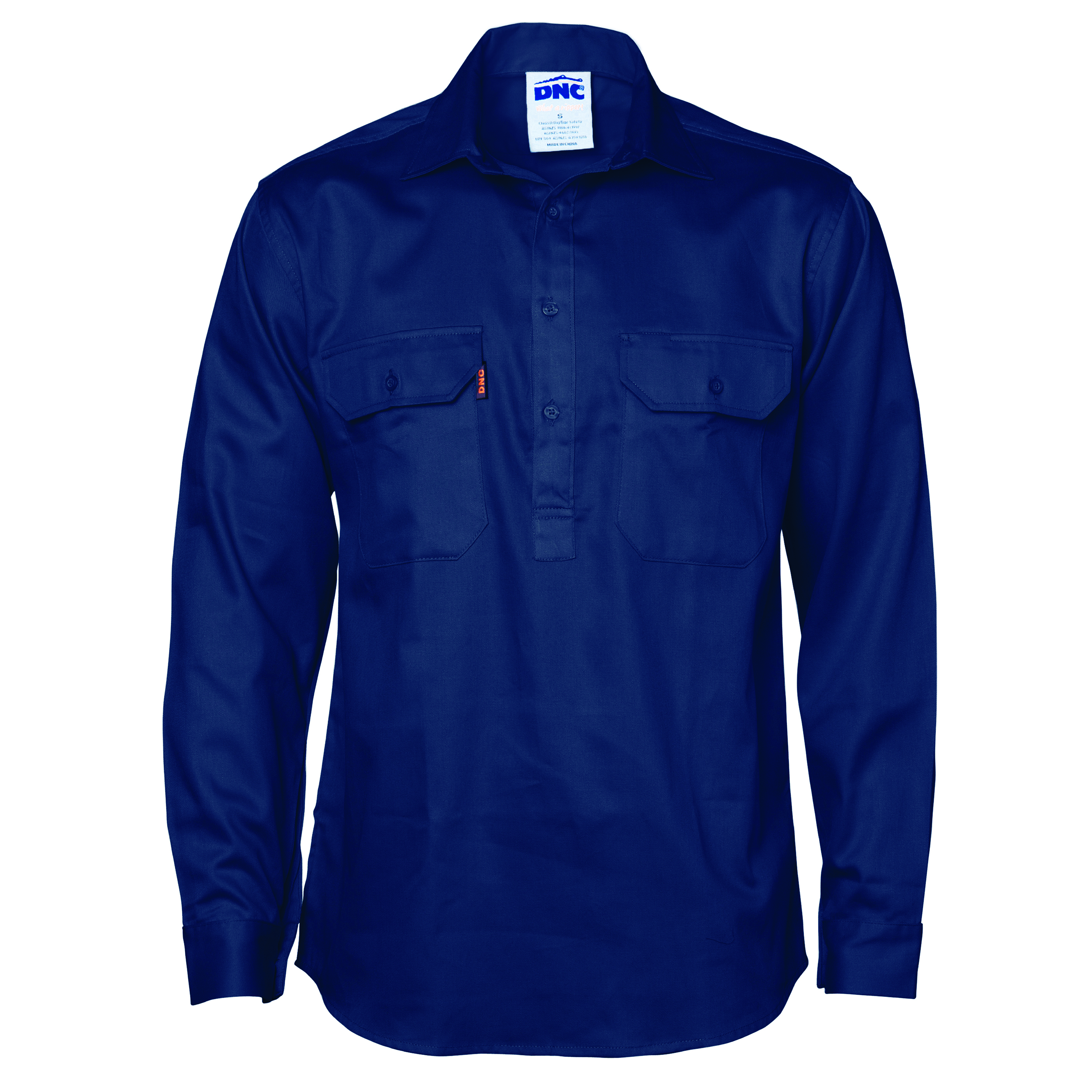 Close Front Cotton Drill Shirt - Long Sleeve — view 1